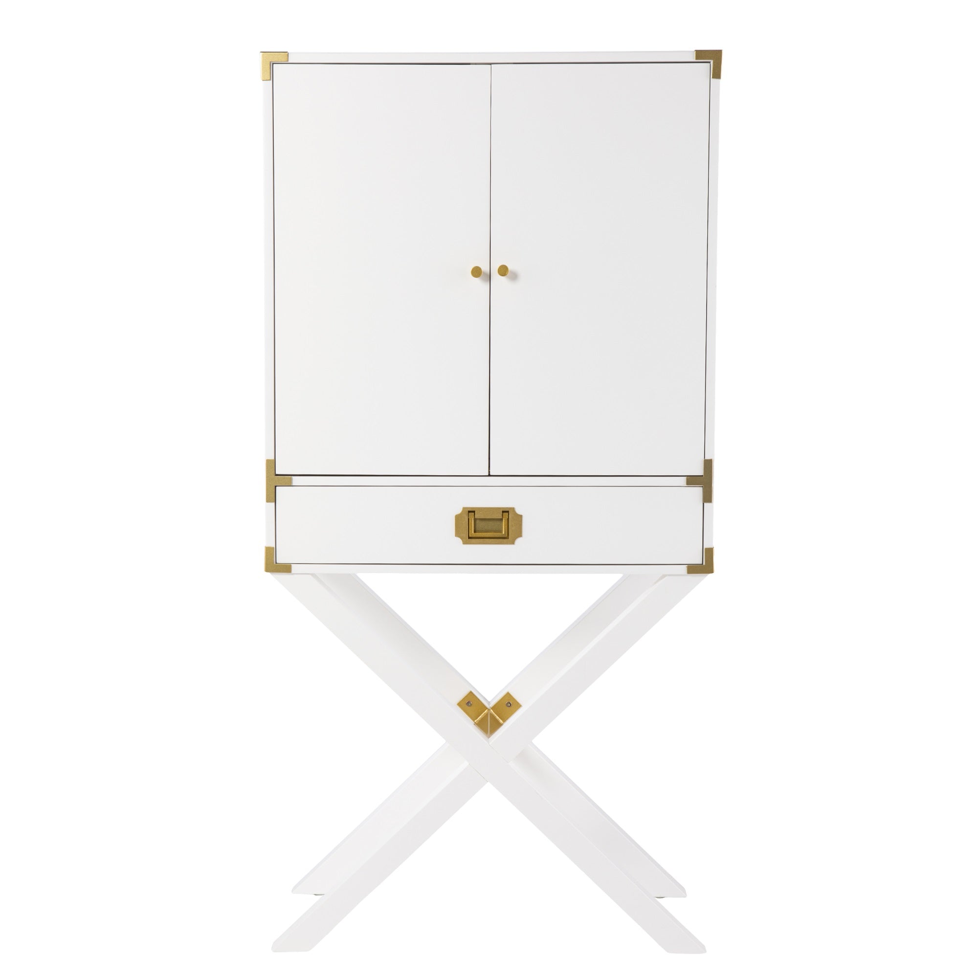 Campaign Tall Bar Cabinet W/ Storage