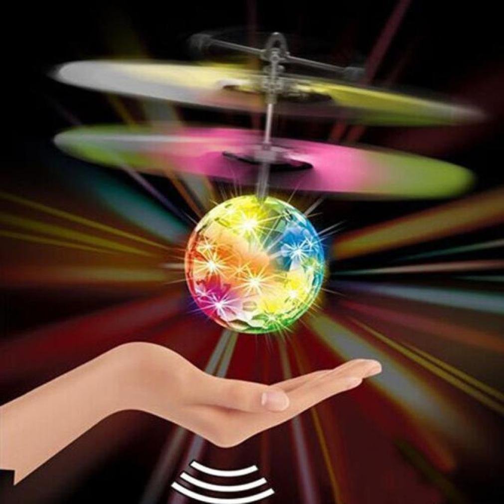 Flying Ball Drone Helicopter Crystal Ball LED Aircraft with Limit Sensor