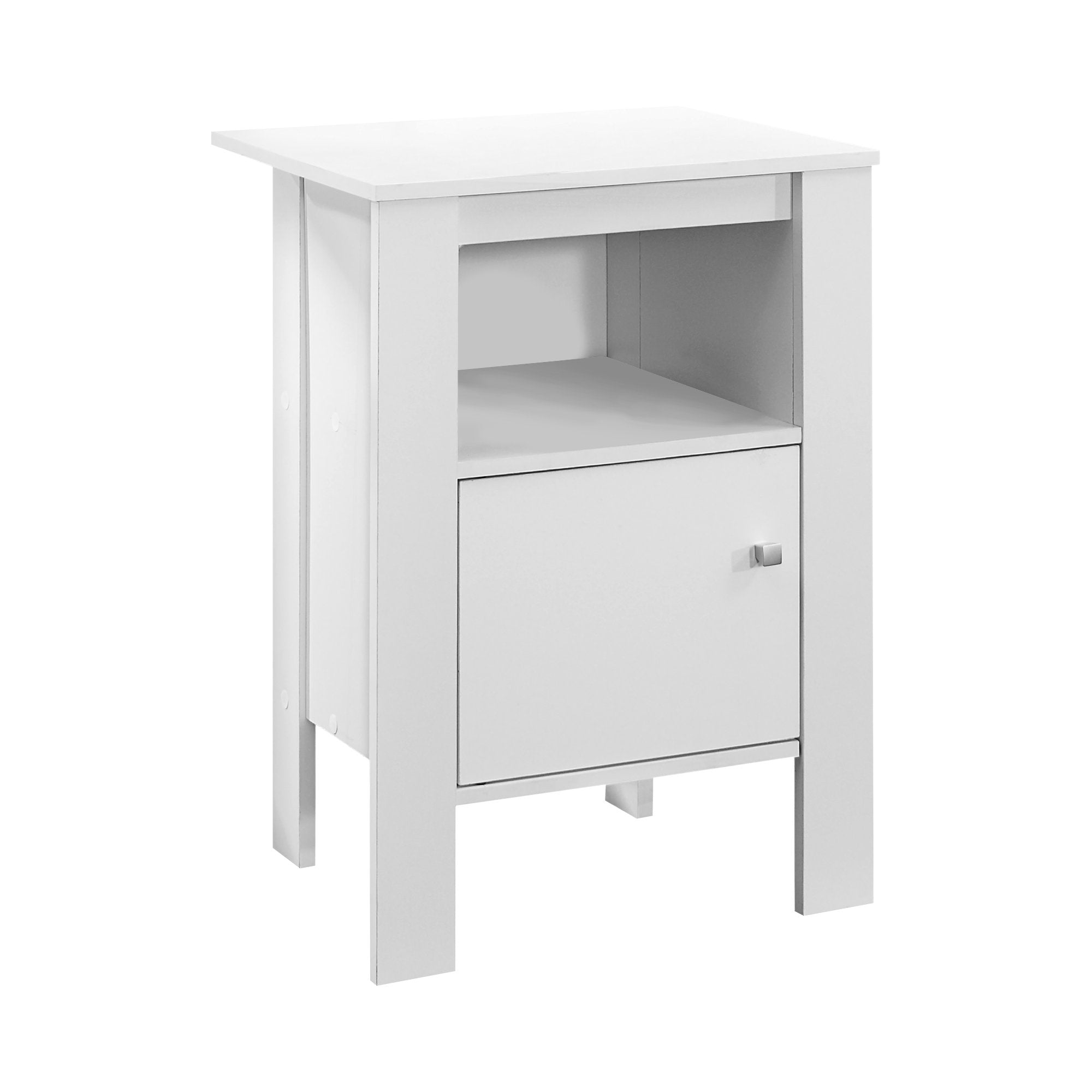 Accent Table, Side, End, Nightstand, Lamp, Storage, Living Room, Bedroom, Laminate, White, Transitional