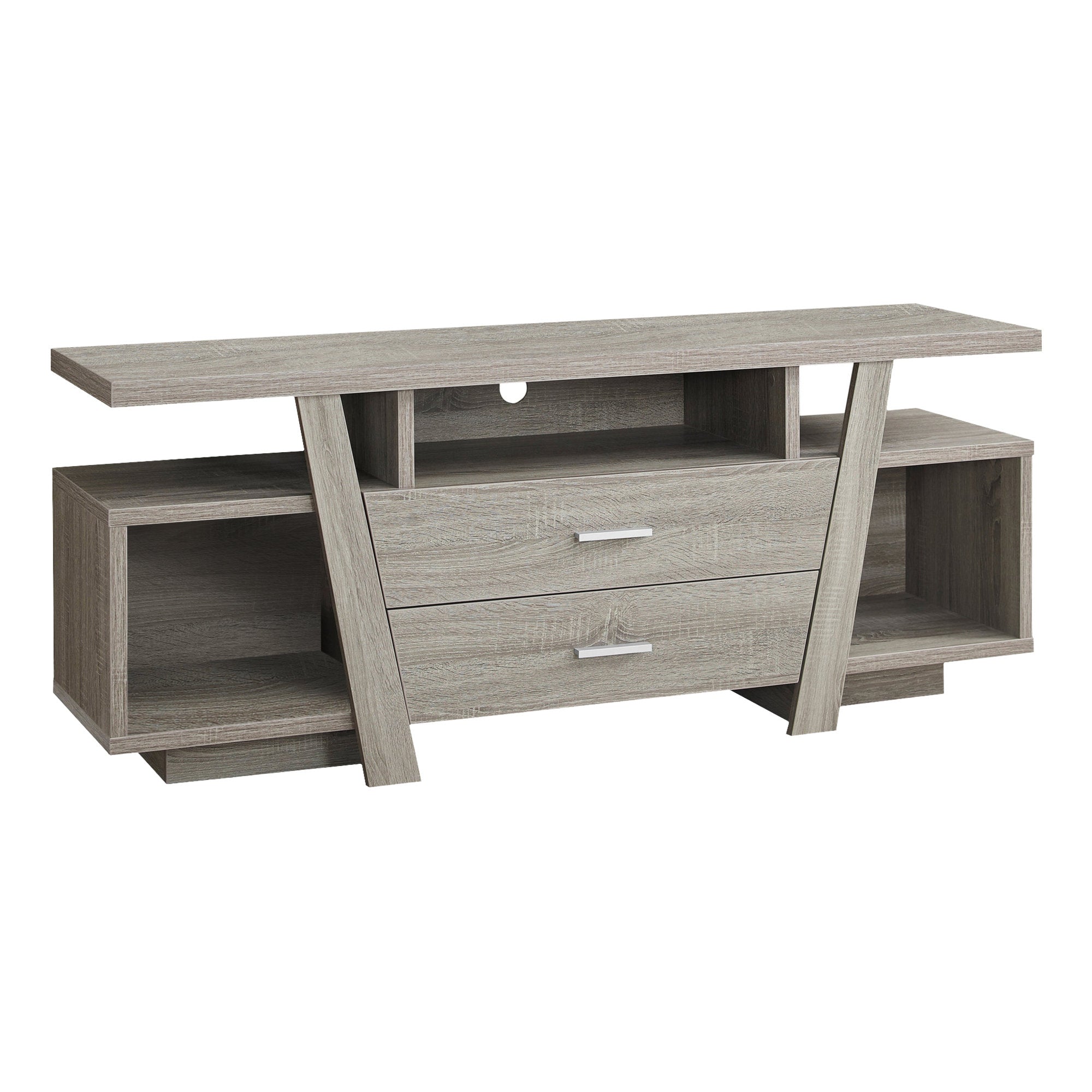 Tv Stand, 60 Inch, Console, Media Entertainment Center, Storage Drawers, Living Room, Bedroom, Laminate, Brown, Contemporary, Modern