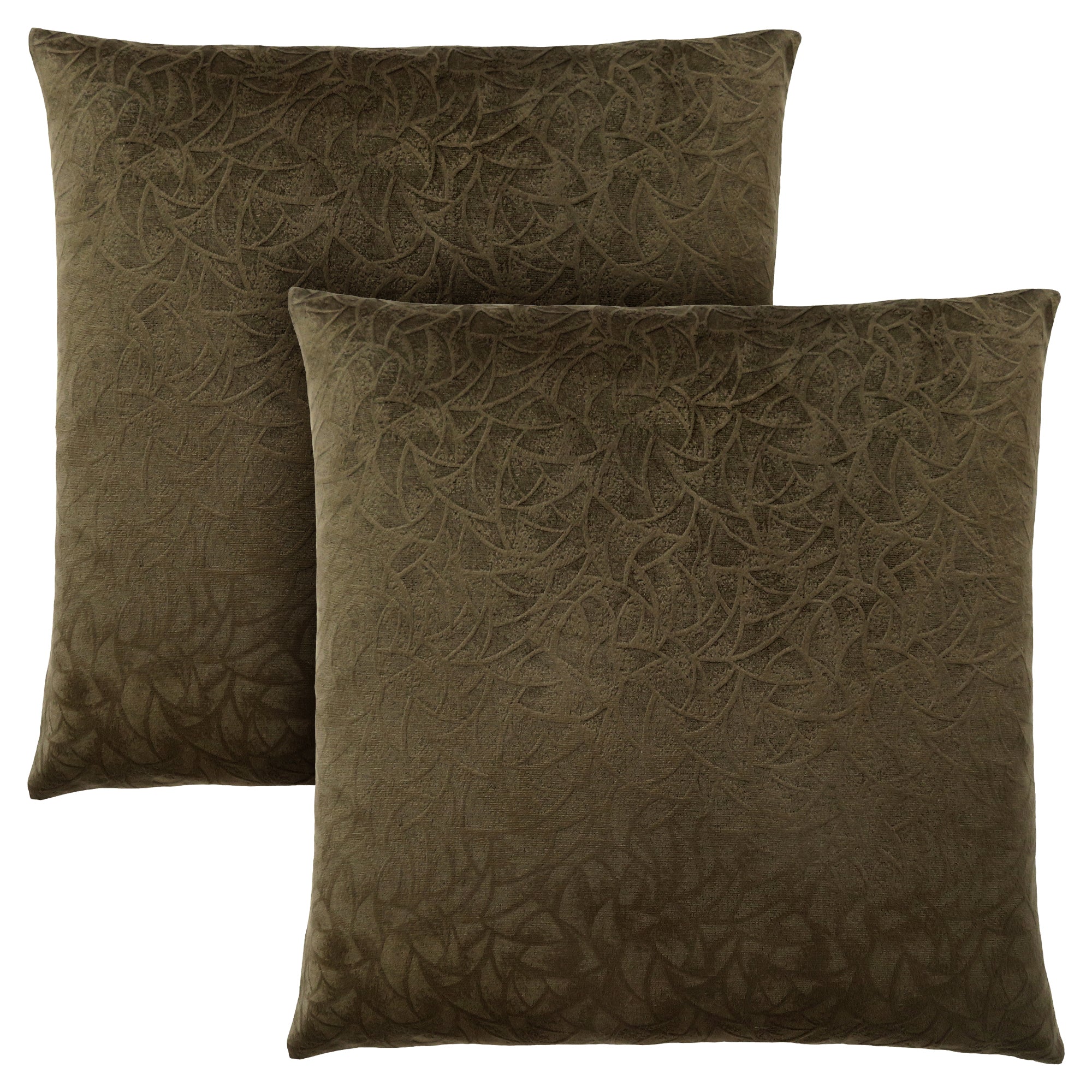 Pillows, Set Of 2, 18 X 18 Square, Insert Included, Decorative Throw, Accent, Sofa, Couch, Bedroom, Polyester, Hypoallergenic, Green, Modern