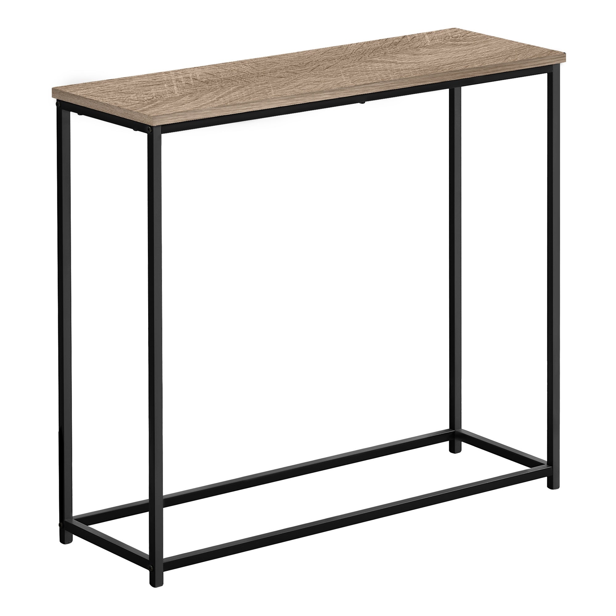 Accent Table, Console, Entryway, Narrow, Sofa, Living Room, Bedroom, Metal, Laminate, Brown, Black, Contemporary, Modern