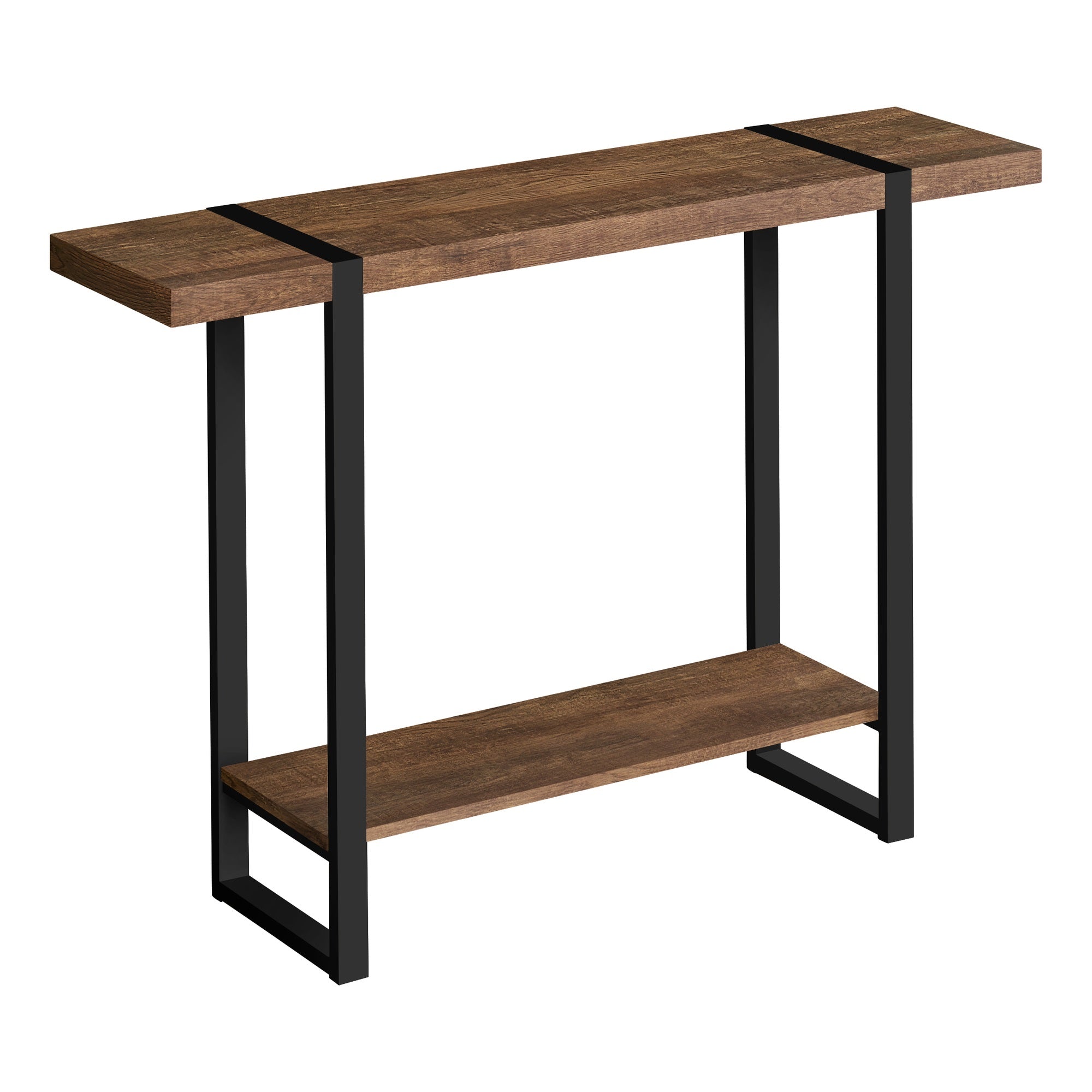 Accent Table, Console, Entryway, Narrow, Sofa, Living Room, Bedroom, Metal, Laminate, Brown, Black, Contemporary, Modern