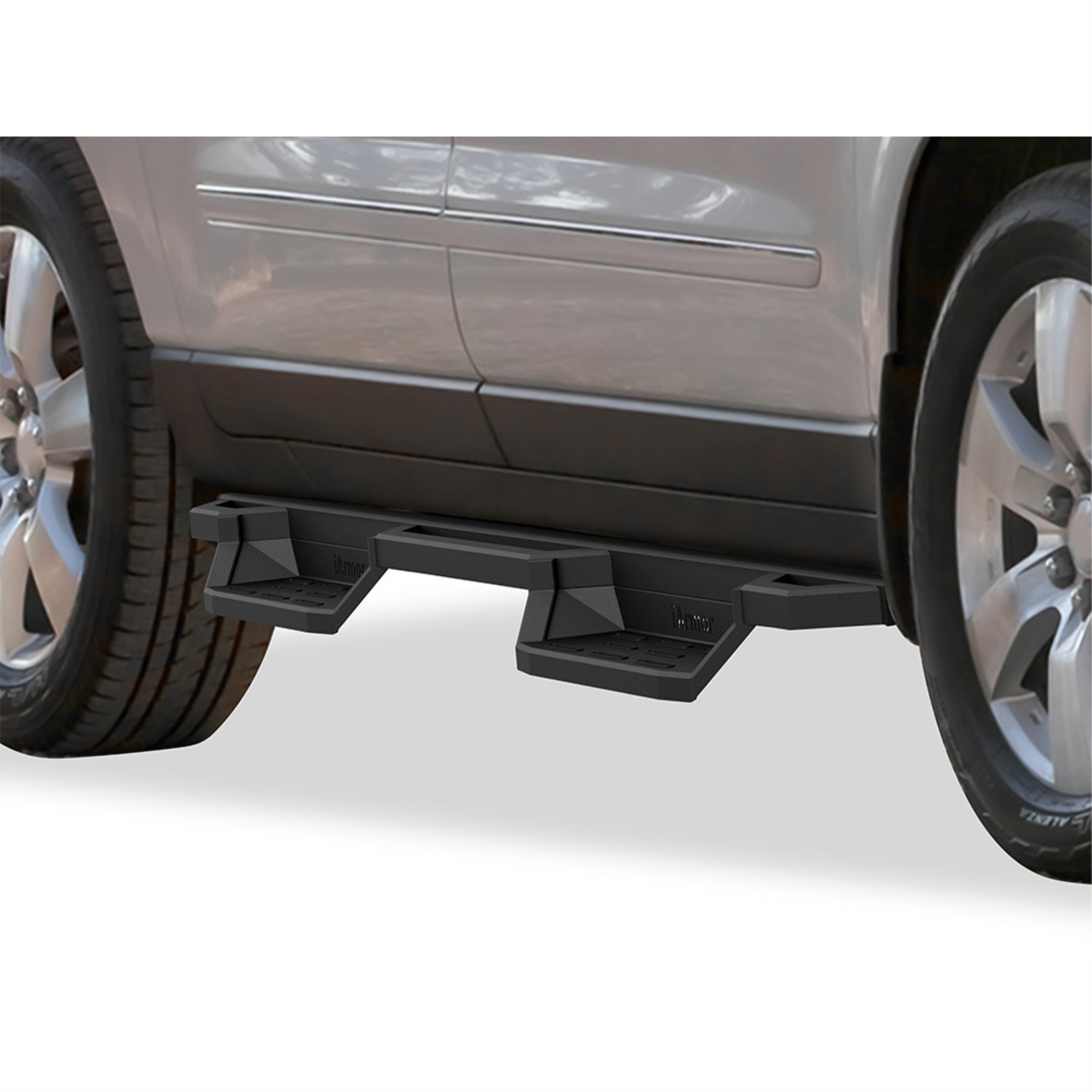 2007-2017 Chevrolet Traverse\ 2007-2016 GMC Acadia (Incl. 2017 Acadia Limited) (Excl. Denali)\ 2007-2009 Buick Enclave\ 2007-2010 Saturn Outlook 6061 Aircraft Aluminum Black Finish Square Tube Drop Style Side Step Nerf Bar ST