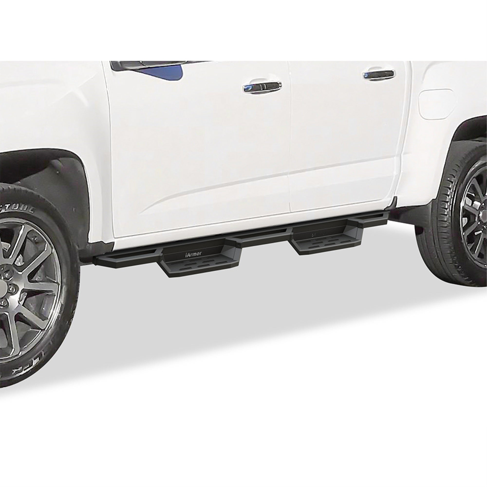 2015-2021 Chevrolet Colorado Crew Cab\ 2015-2021 GMC Canyon Crew Cab 6061 Aircraft Aluminum Alloy Matte Black finishing Square Tube Drop Style