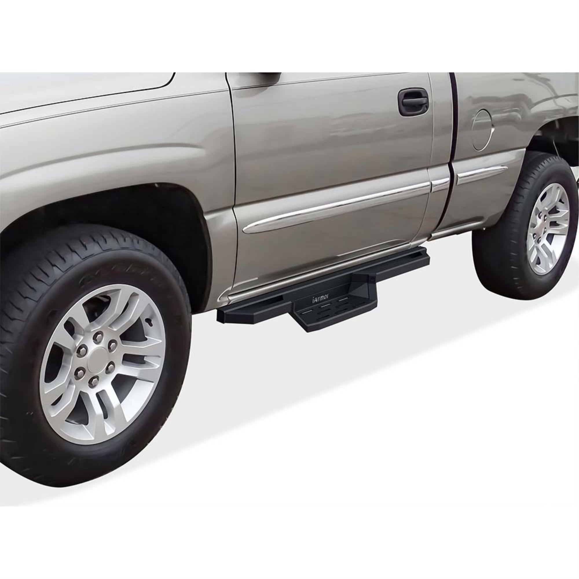 1999-2007 Chevy/Gmc Silverado/Sierra 'Classic' 1500 Regular Cab\ 2001-2007 Chevy/Gmc Silverado/Sierra 'Classic' 2500/3500 Regular Cab 6061 Aircraft Aluminum Black Finish Square Tube Drop Style Side Step Nerf Bar St