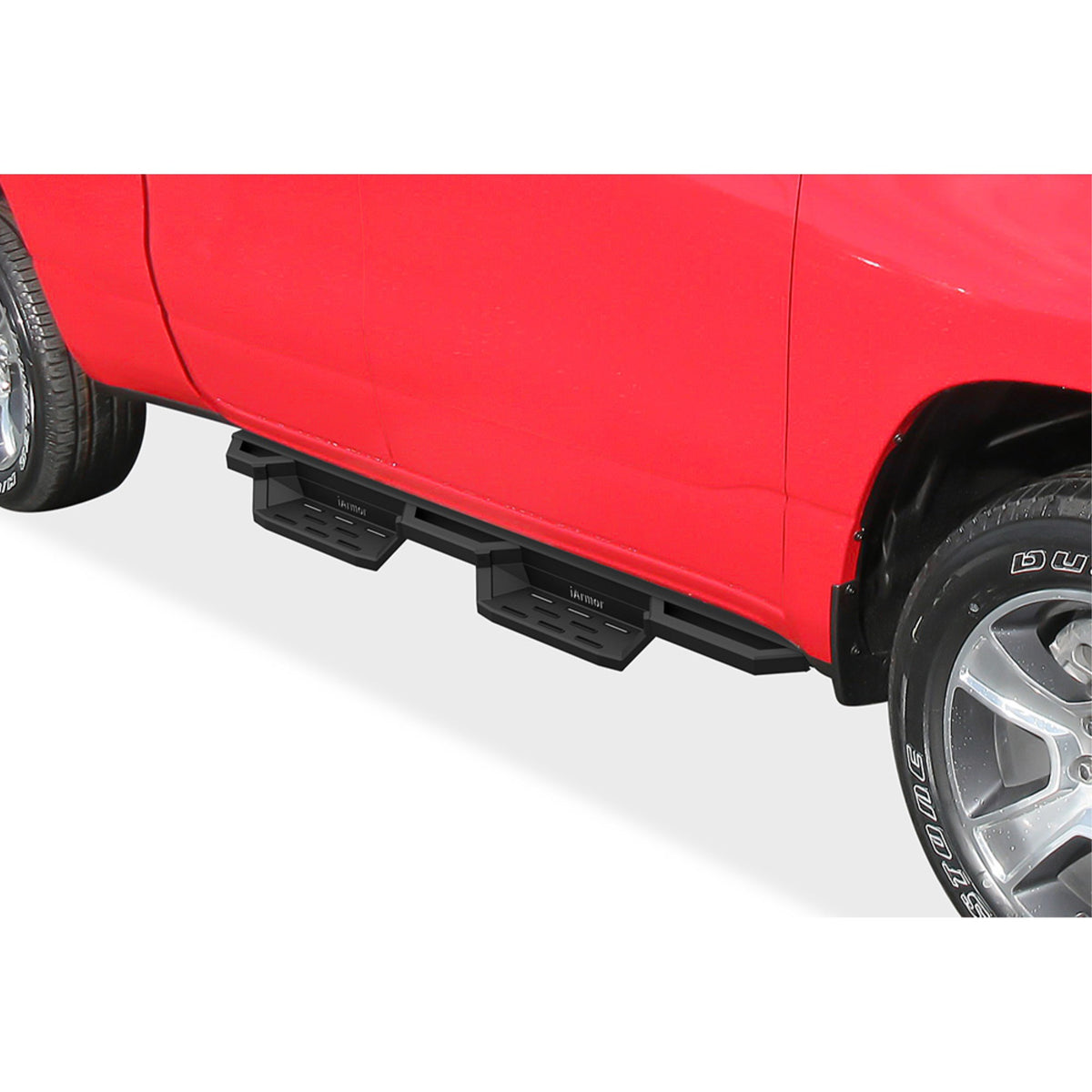2019-2020 Ram 1500 Quad Cab (Excl. 2019-2020 Ram 1500 Classic) 6061 Aircraft Aluminum Alloy Matte Black Finishing Square Tube Drop Style