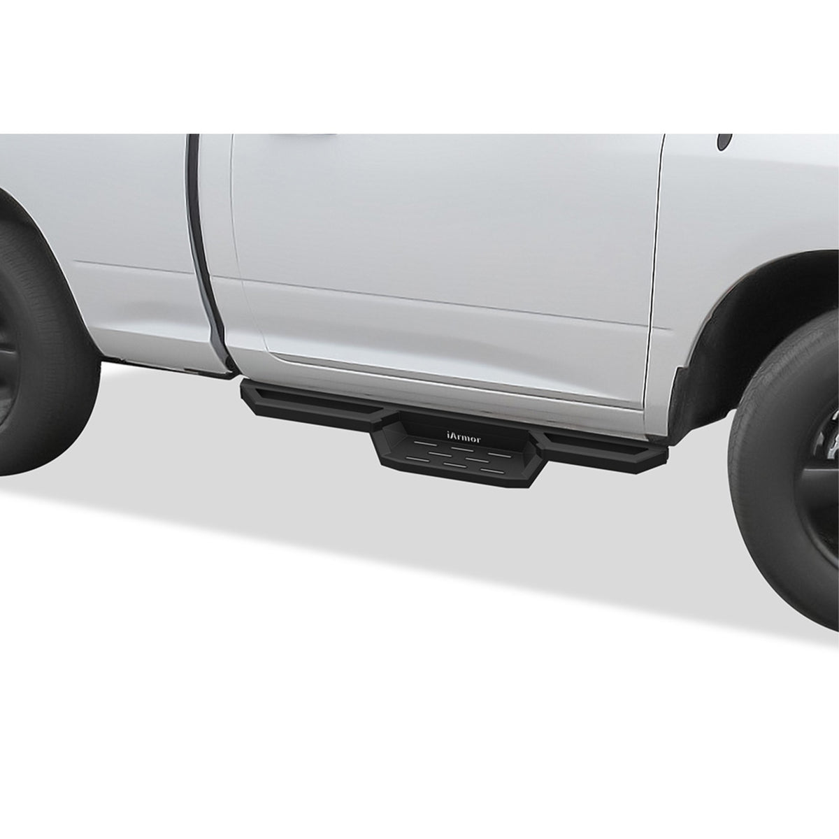2009-2018 Dodge Ram 1500 Regular Cab(Incl. 2019-2021 Ram 1500 Classic)\ 2010-2021 Dodge Ram 2500/3500/4500/5500 Regular Cab 6061 Aircraft Aluminum Alloy Matte Black Finishing Square Tube Drop Style