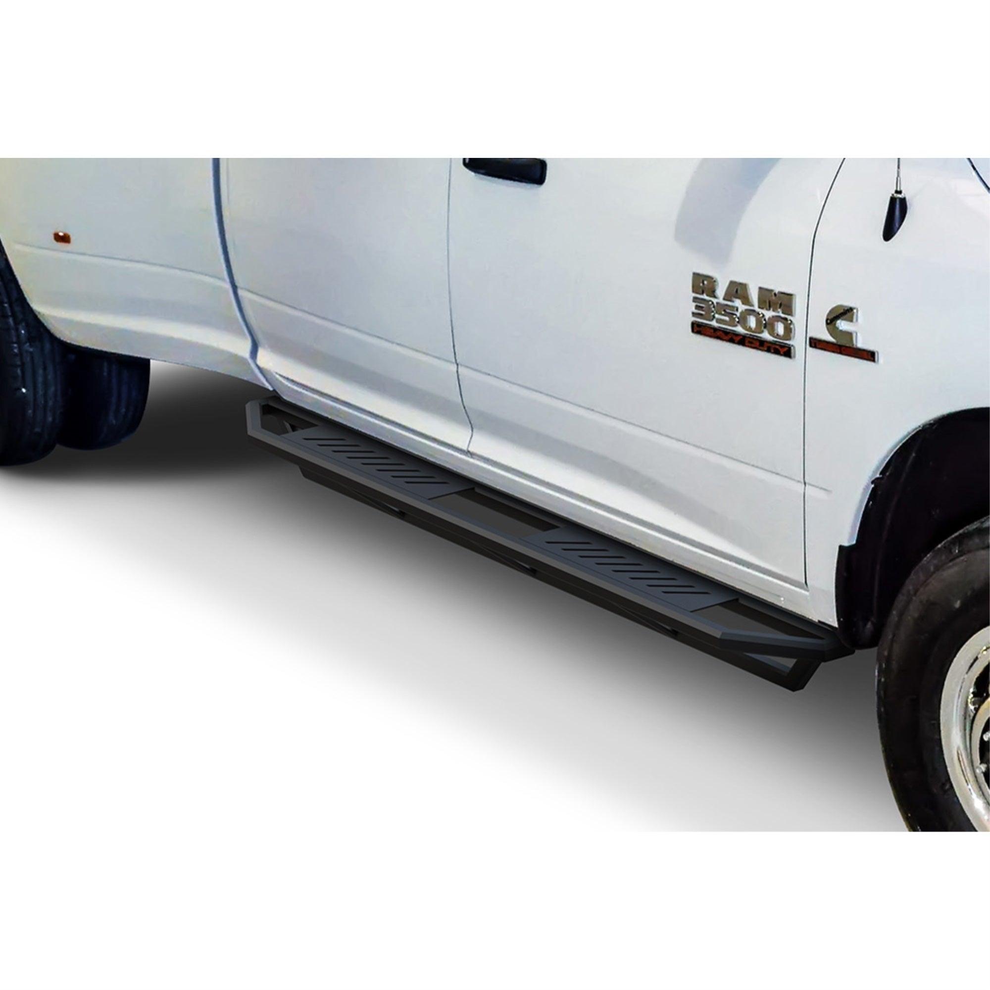 2009-2018 Dodge Ram 1500 Crew Cab (Incl. 19-21 Ram 1500 Classic)\ 2010-2021 Dodge Ram 2500/3500/4500/5500 Crew Cab|(Excl. Chassis Cab With Diesel Models) 6061 Aircraft Aluminum Alloy Matte Black Finishing Square Tube
