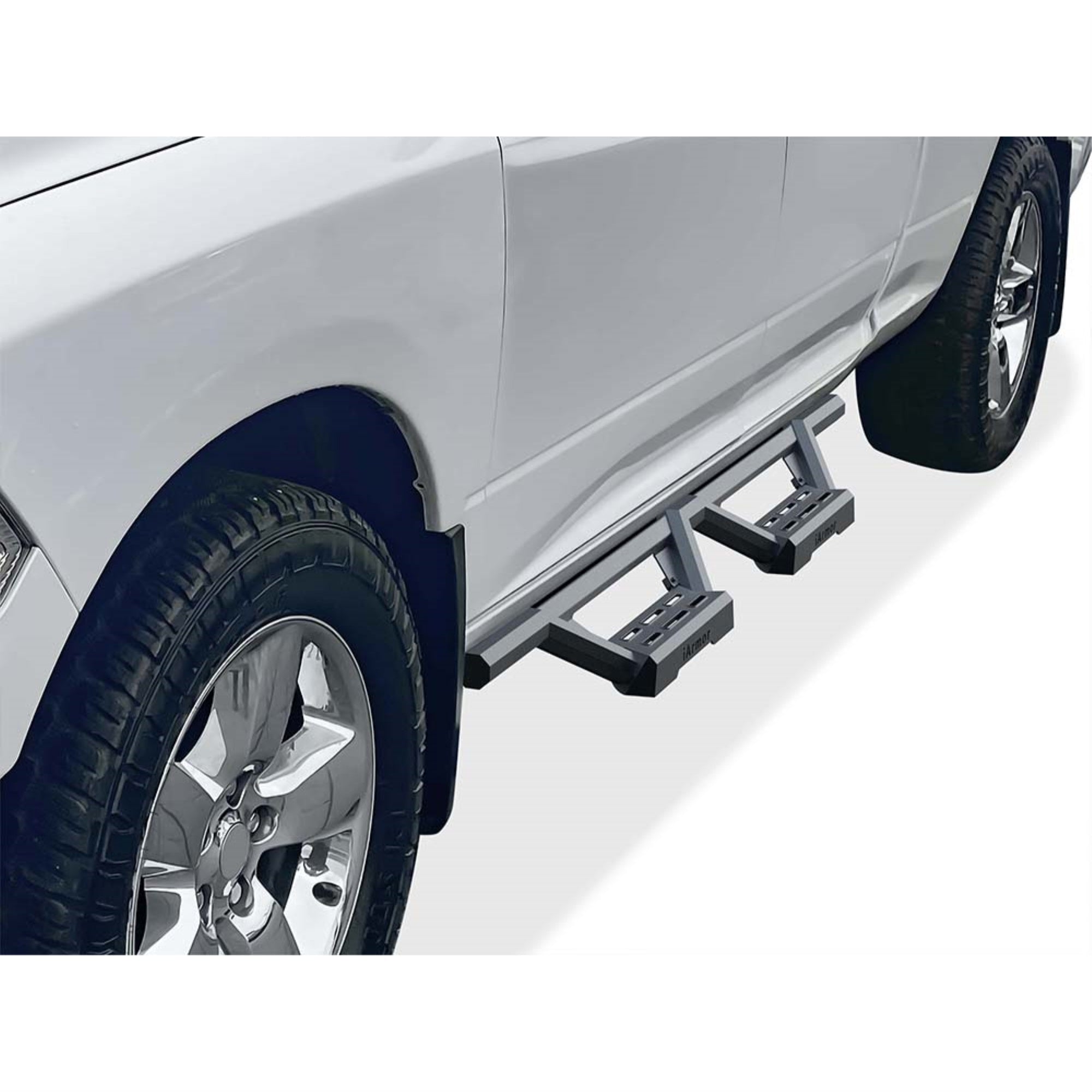 Stainless Steel with 6061 Aluminum Step Pad Both Sides Nerf Bar M3 2009-2018 Dodge Ram 1500 Quad Cab (Incl. 2019-2024 RAM 1500 Classic)