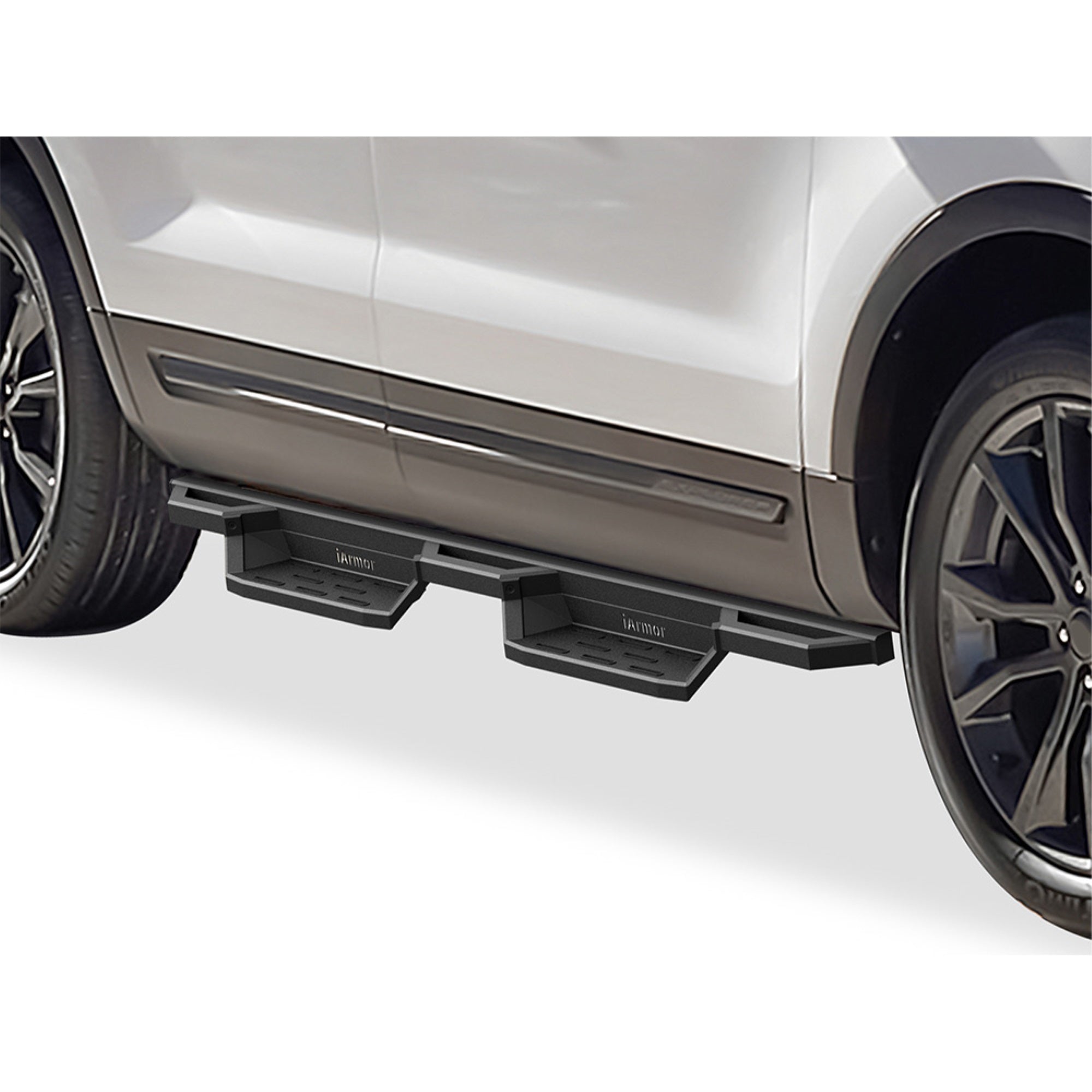2011-2019 Ford Explorer 4-Door SUV 6061 Aircraft Aluminum Alloy Matte Black Finish Square Tube Drop Style Side Step Running Board