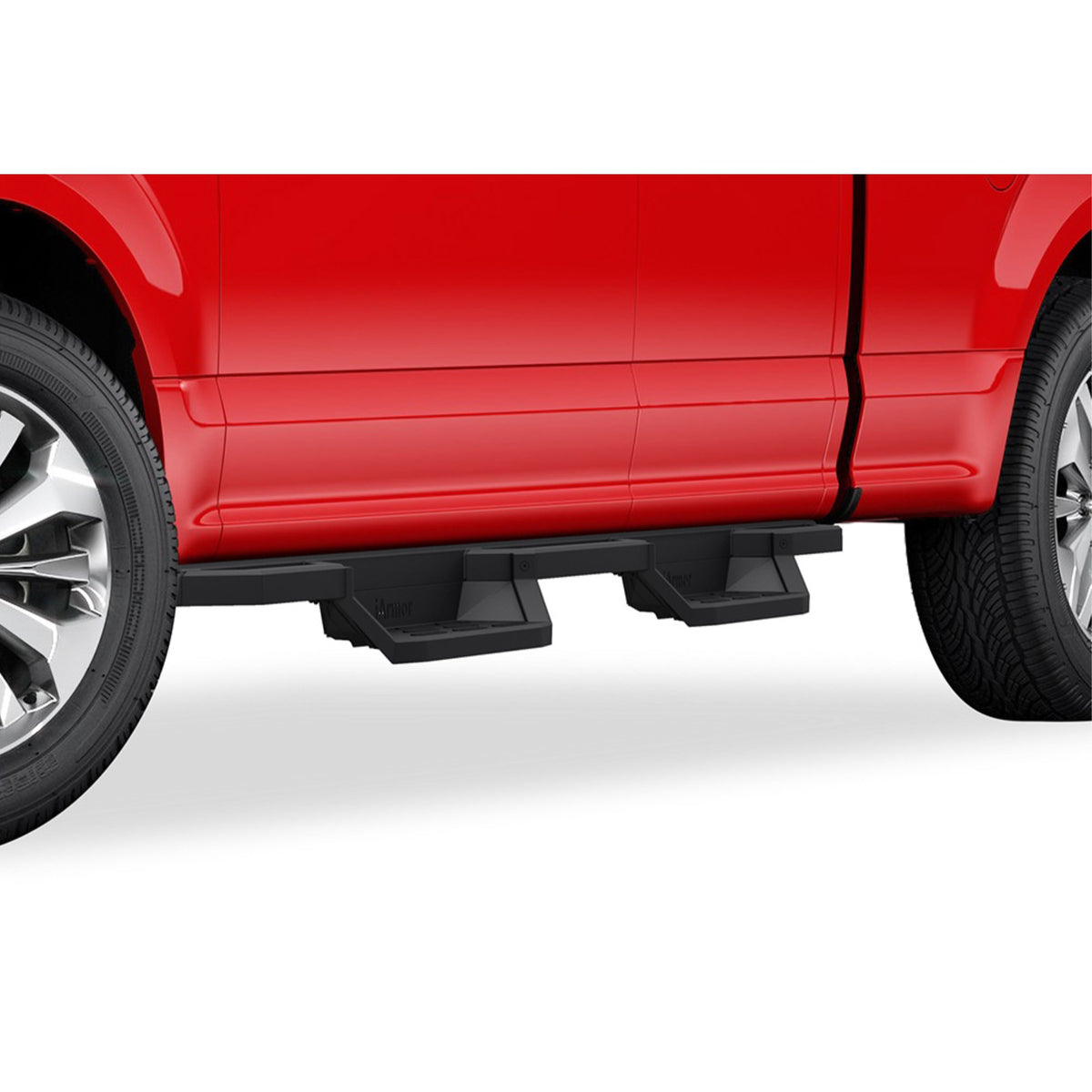 2015-2021 Ford F150 Super Cab\ 2017-2021 Ford F250/350/450/550 Super Duty Super Cab 6061 Aircraft Aluminum Alloy Matte Black Finishing Square Tube Drop Style
