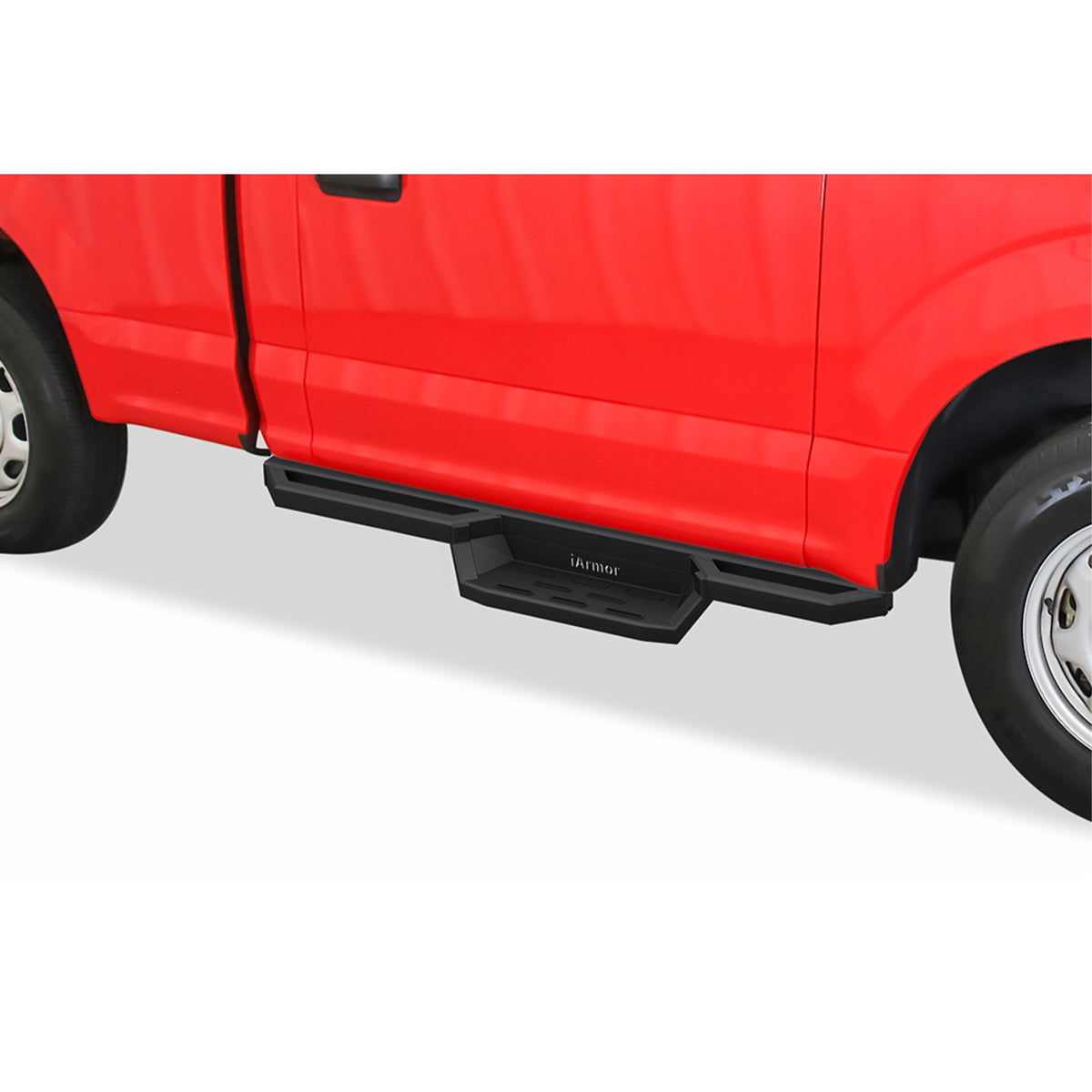 2015-2021 Ford F-150 Regular Cab\ 2017-2021 Ford F-250/F-350 Super Duty Regular Cab 6061 Aircraft Aluminum Alloy Matte Black Finishing Square Tube Drop Style