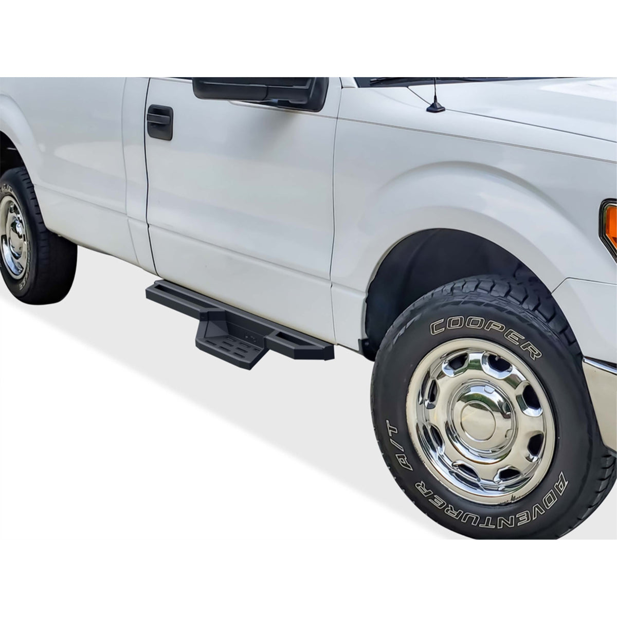 2009-2014 Ford F-150 Regular Cab 6061 Aircraft Aluminum Black Finish Square Tube Drop Style Side Step Nerf Bar St