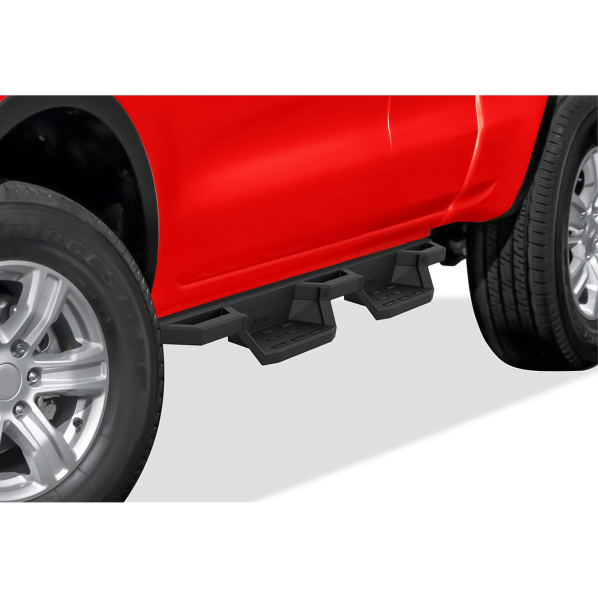 2019-2021 Ford Ranger Supercab (For 2-Door) 6061 Aircraft Aluminum Alloy Matte Black Finishing Square Tube Drop Style