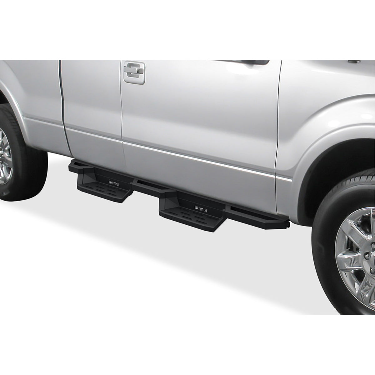 1999-2016 Ford F-250/F-350/F-450/F-550 Super Duty Supercab 6061 Aircraft Aluminum Alloy Matte Black Finishing Square Tube Drop Style
