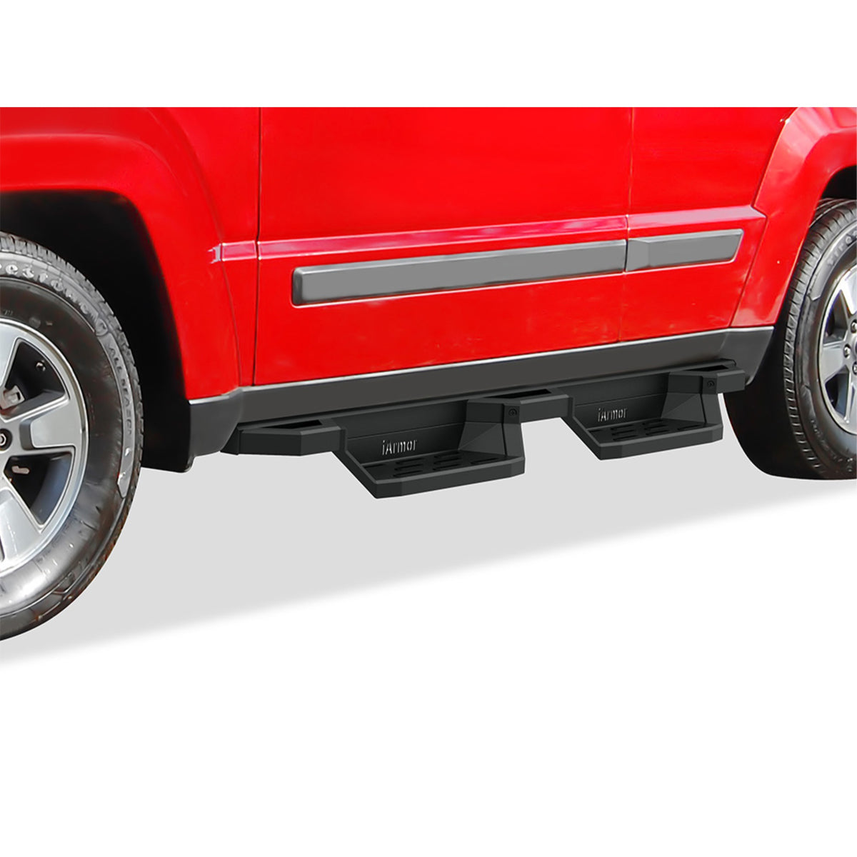 2008-2013 Jeep Liberty 6061 Aircraft Aluminum Alloy Matte Black Finishing Square Tube Drop Style