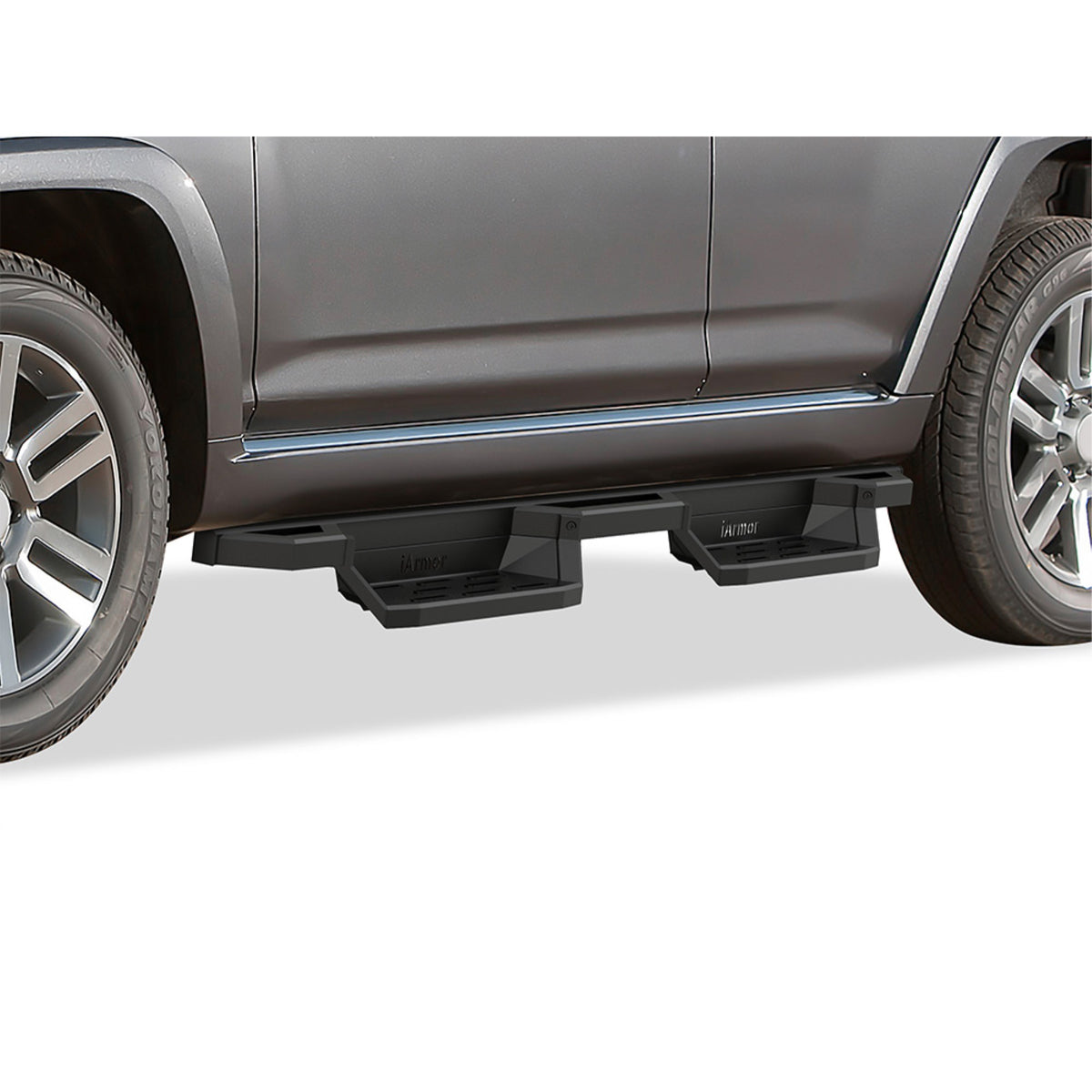 2010-2013 Toyota 4Runner Sr5\ 2010-2021 Toyota 4Runner Limited\ 2019-2021 Toyota 4Runner Nightshade Edition 6061 Aircraft Aluminum Alloy Matte Black Finishing Square Tube Drop Style