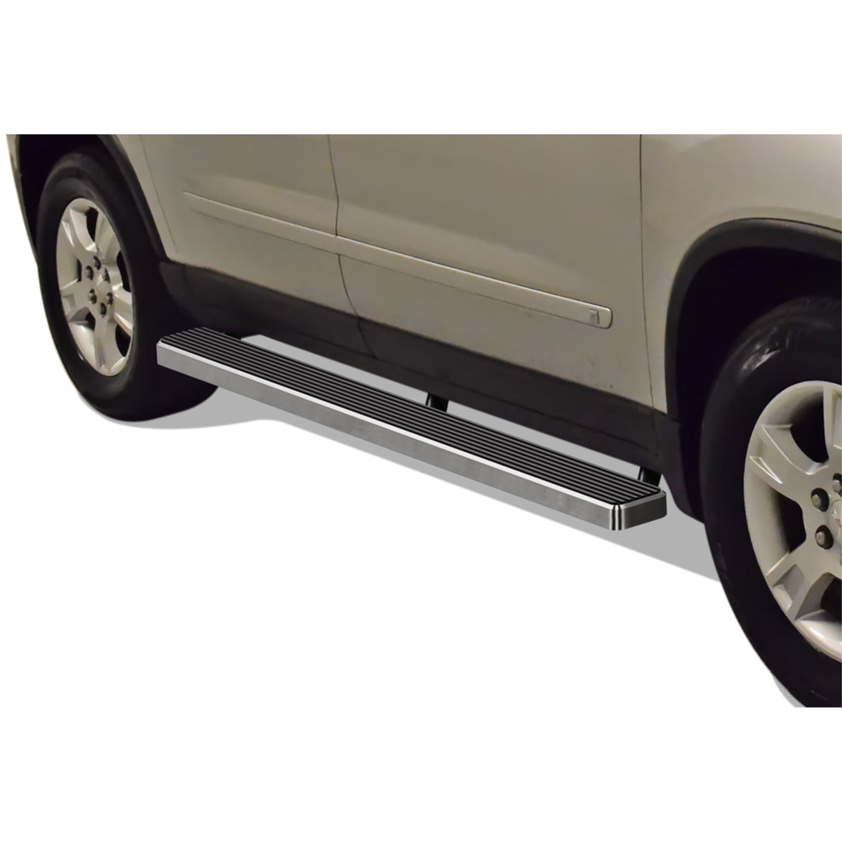 2007-2017 Chevy Traverse\ 2007-2016 Gmc Acadia (Excl. Denali)\ 2017 Gmc Acadia Limited\ 2007-2009 Buick Enclave\ 2007-2010 Saturn Outlook Stainless Steel With 6061 Aluminum Step Pad Hairline Finish 5-Inch Door To Door Side Step Istep 5 Inch Ss