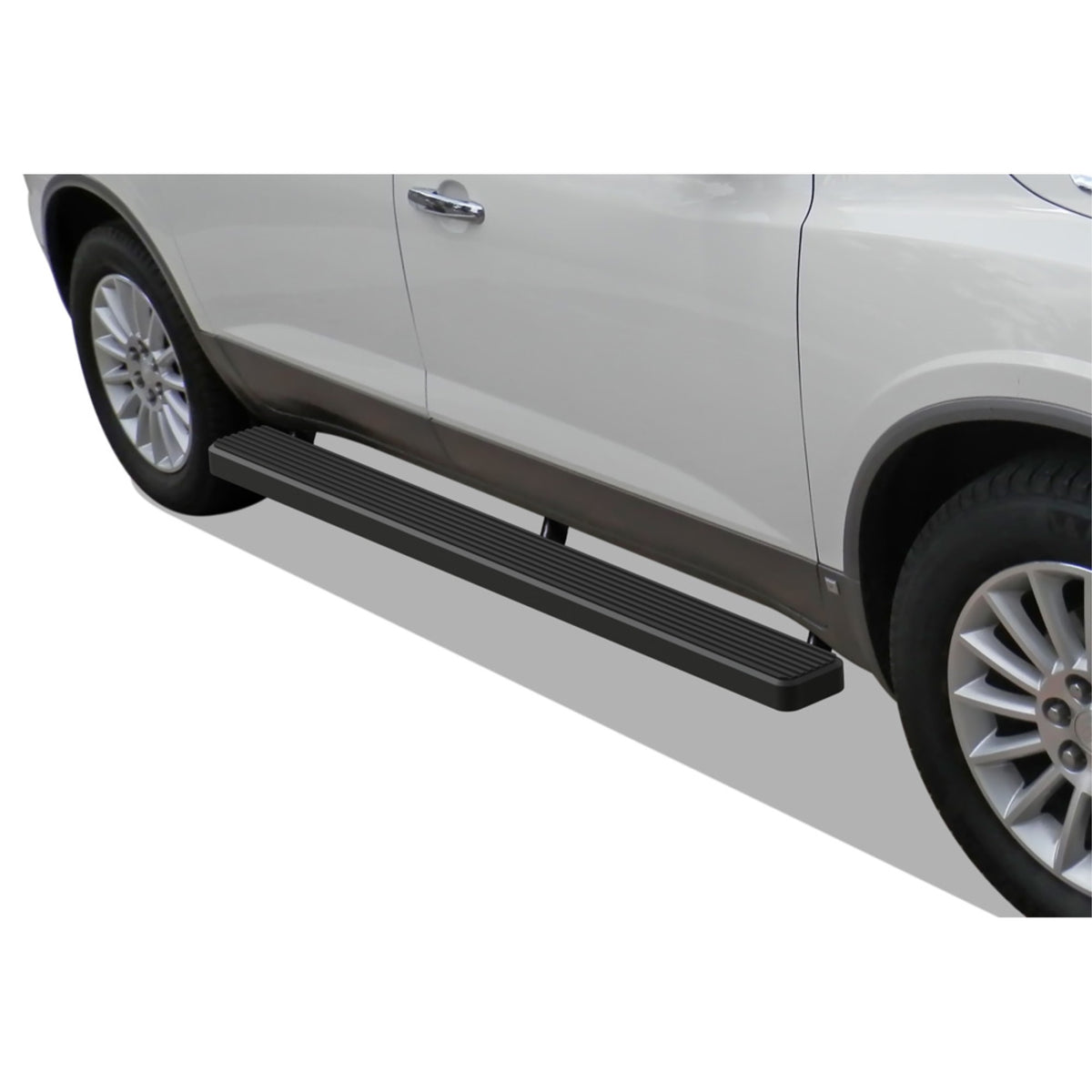 2007-2017 Chevy Traverse\ 2007-2016 Gmc Acadia (Excl. Denali)\ 2017 Gmc Acadia Limited\ 2007-2009 Buick Enclave\ 2007-2010 Saturn Outlook Stainless Steel With 6061 Aluminum Step Pad Black Finish 5-Inch Door To Door Side Step Istep 5 Inch Ss