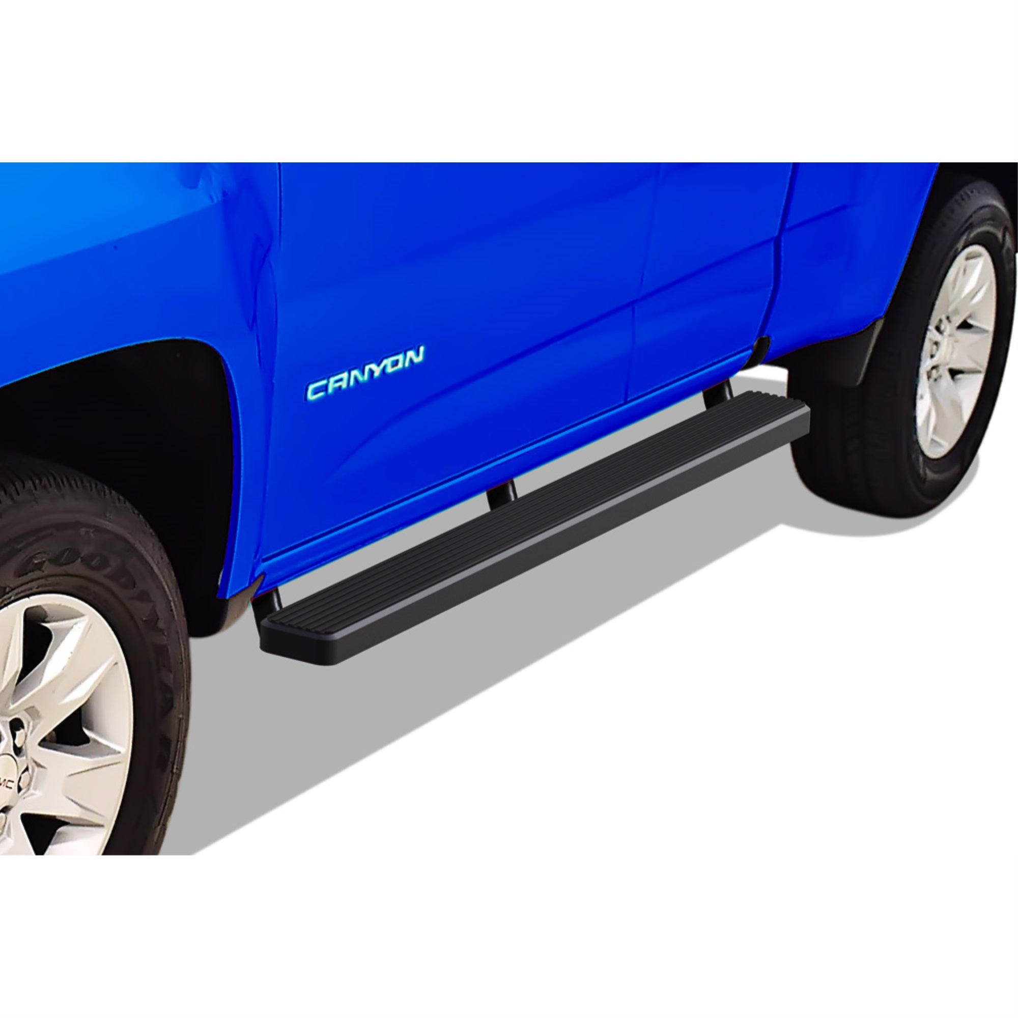 2015-2022 Chevy Colorado Extended Cab\ 2015-2022 Gmc Canyon Extended Cab Stainless Steel With 6061 Aluminum Step Pad Black Finish 5-Inch Door To Door Side Step Istep 5 Inch Ss