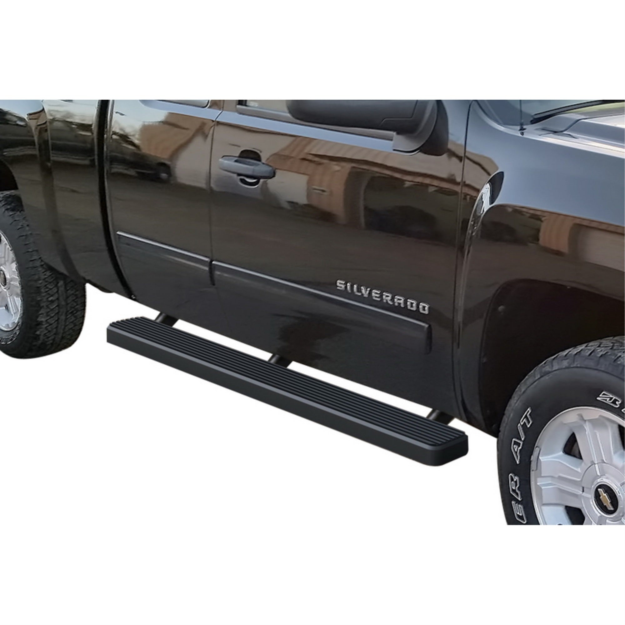 1999-2013 Chevy Silverado/ Gmc Sierra 1500/2500 Extended Cab\ 2001-2014 Chevy Silverado/ Gmc Sierra 2500Hd/3500 Extended Cab  (Excl. C/K Classic Body Style & S.S. Models) 6061 Aircraft Aluminum Black Finishing 5 Inch Door To Door