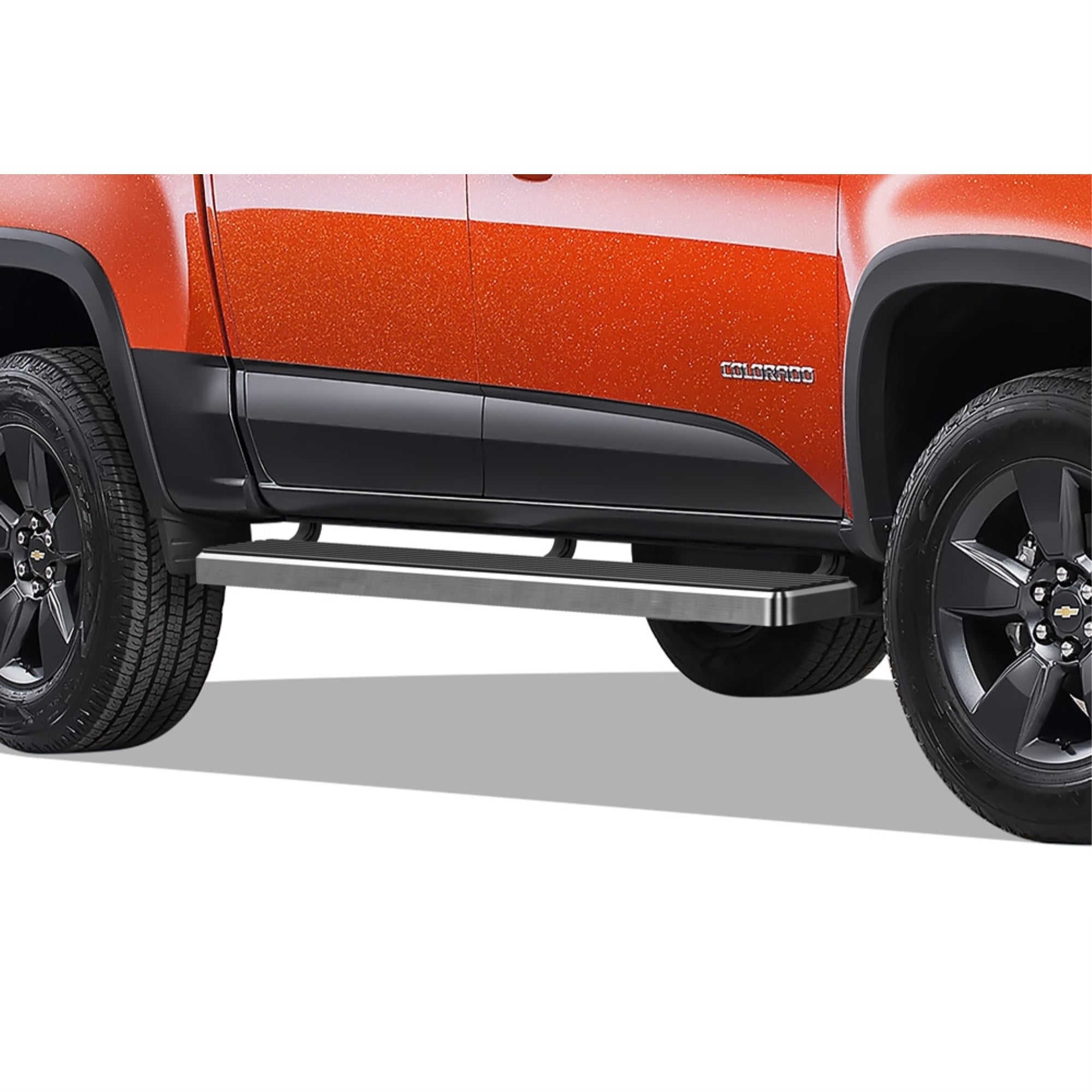 2015-2022 Chevy Colorado Crew Cab\ 2015-2022 Gmc Canyon Crew Cab Stainless Steel With 6061 Aluminum Step Pad Hairline Finish 6-Inch Door To Door Side Step Istep 6 Inch Ss