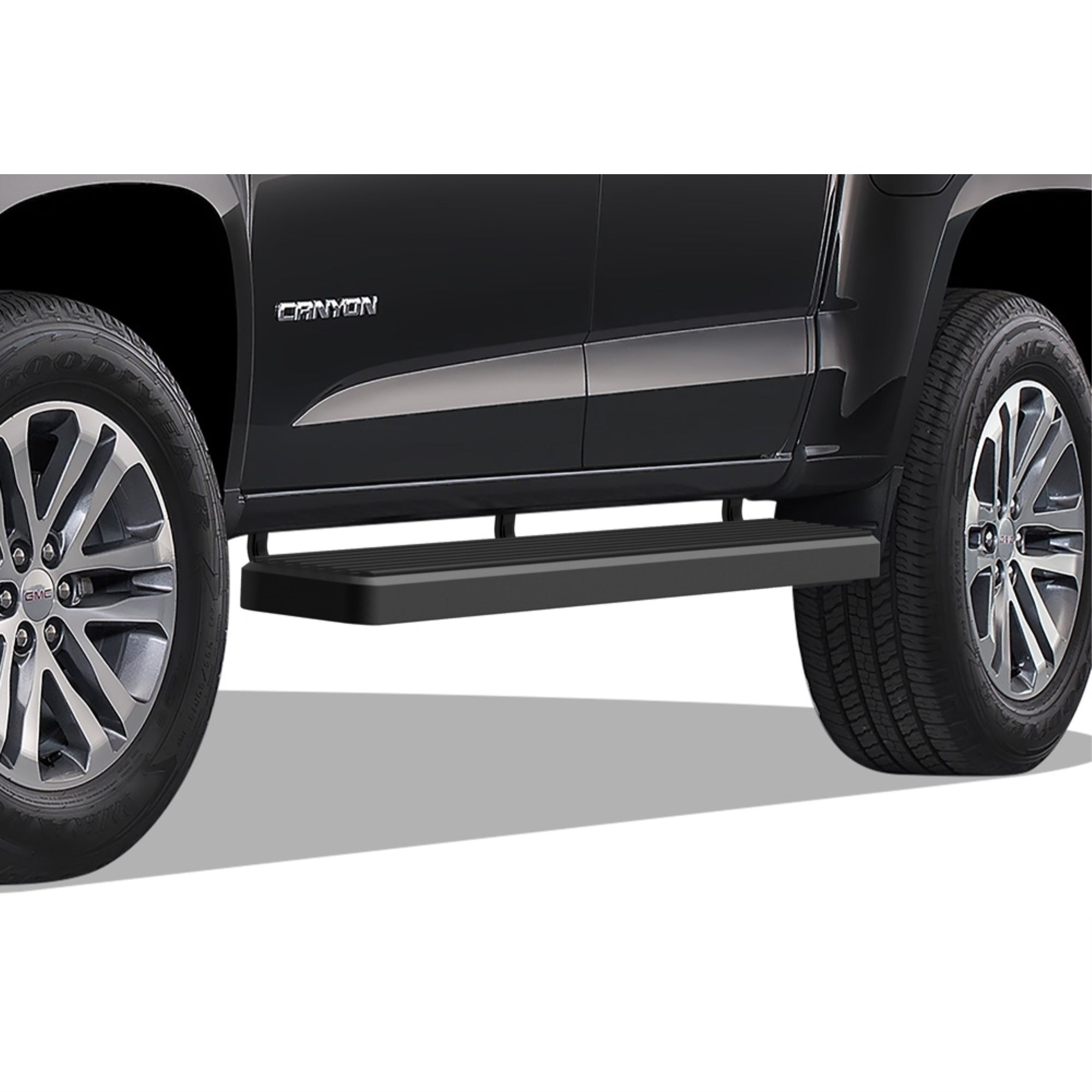 2015-2022 Chevy Colorado Crew Cab\ 2015-2022 Gmc Canyon Crew Cab Stainless Steel With 6061 Aluminum Step Pad Black Finish 6-Inch Door To Door Side Step Istep 6 Inch Ss