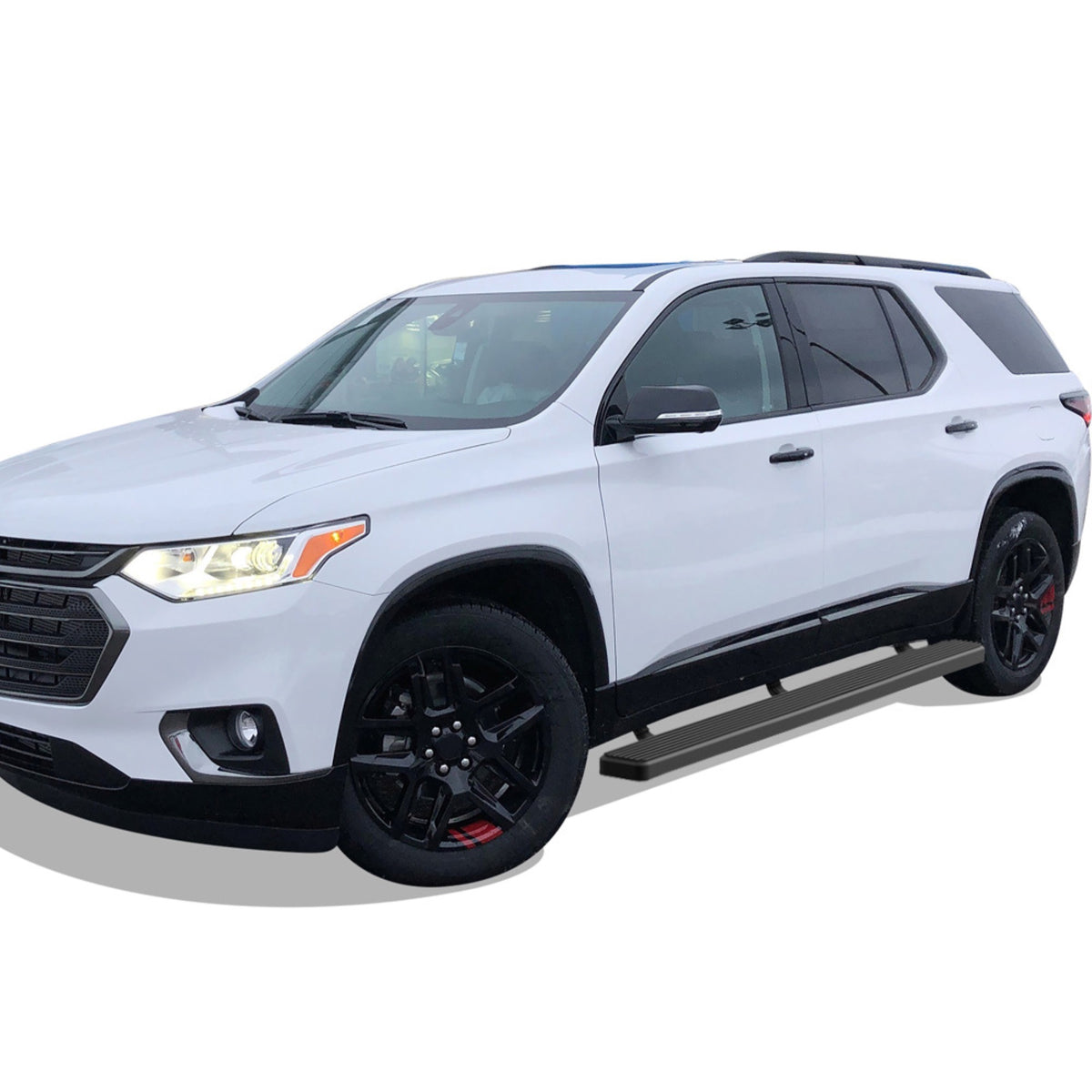 2018-2021 Chevrolet Traverse 6061 Aircraft Aluminum Black Finish 6 Inch Door To Door Side Step Running Board