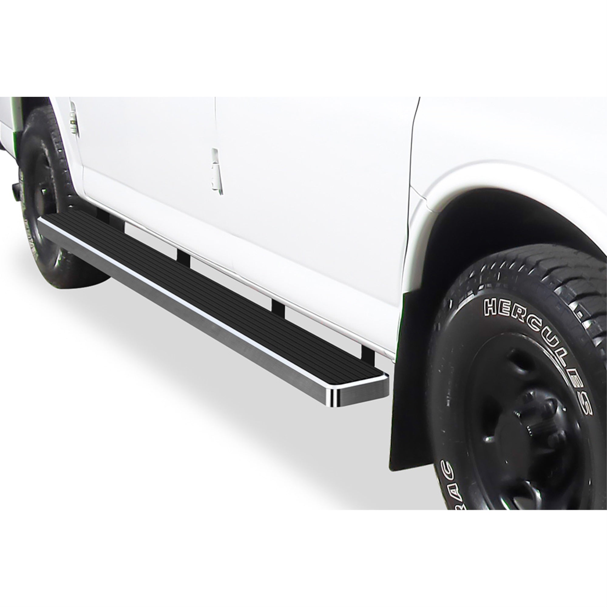 2003-2022 Chevy Express/Gmc Savana 1500/2500/3500 Van (Full Size) For 3 Door Models Only Stainless Steel With 6061 Aluminum Step Pad Hairline Finish 6-Inch Van Door To Door Side Step Istep 6 Inch Van Ss