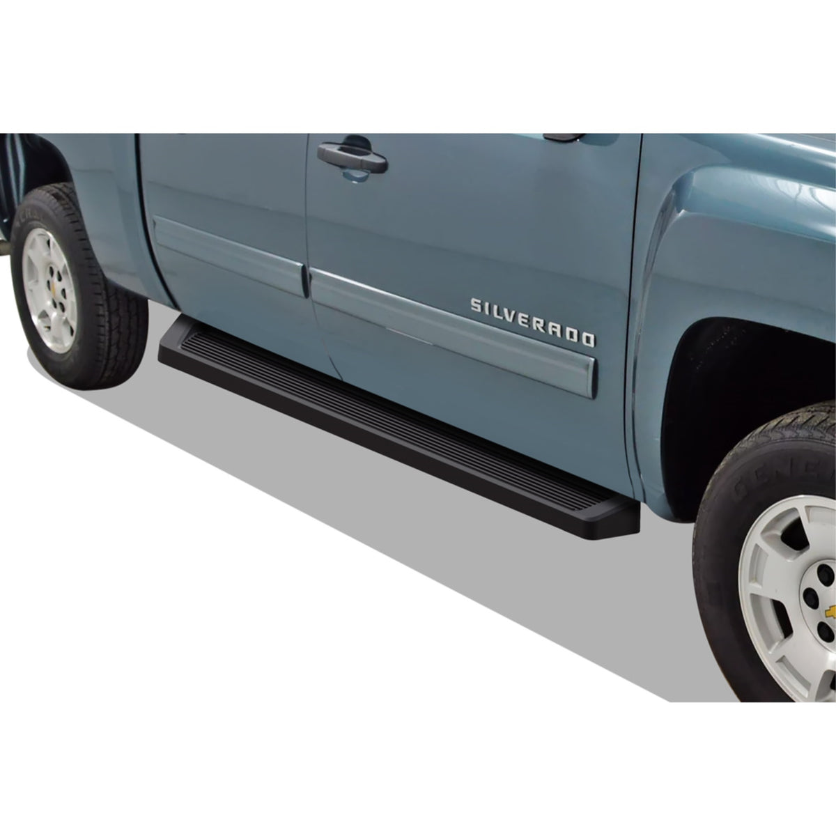 2001-2007 Chevy Silverado/ Gmc Sierra 'Classic' 1500/1500Hd/2500/2500Hd/3500 Crew Cab  6061 Aircraft Aluminum Black Finishing 6 Inch Irunning Board Door To Door