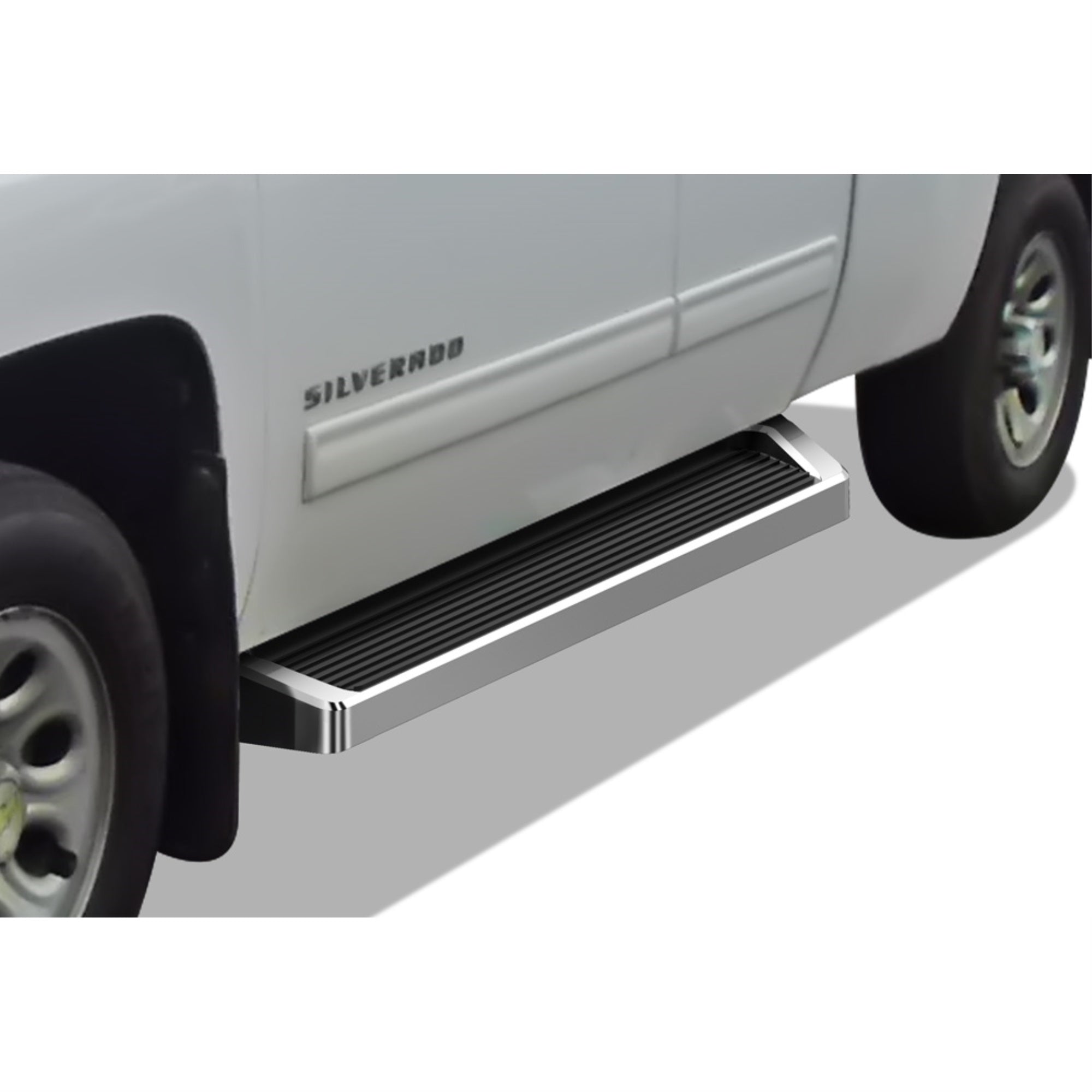 1999-2007 Chevy/Gmc Silverado/Sierra 'Classic' 1500 Extended Cab\ 2001-2007 Chevy/Gmc Silverado/Sierra 'Classic' 2500/3500 Extended Cab 6061 Aircraft Aluminum Polish Finishing 6 Inch Irunning Board Door To Door