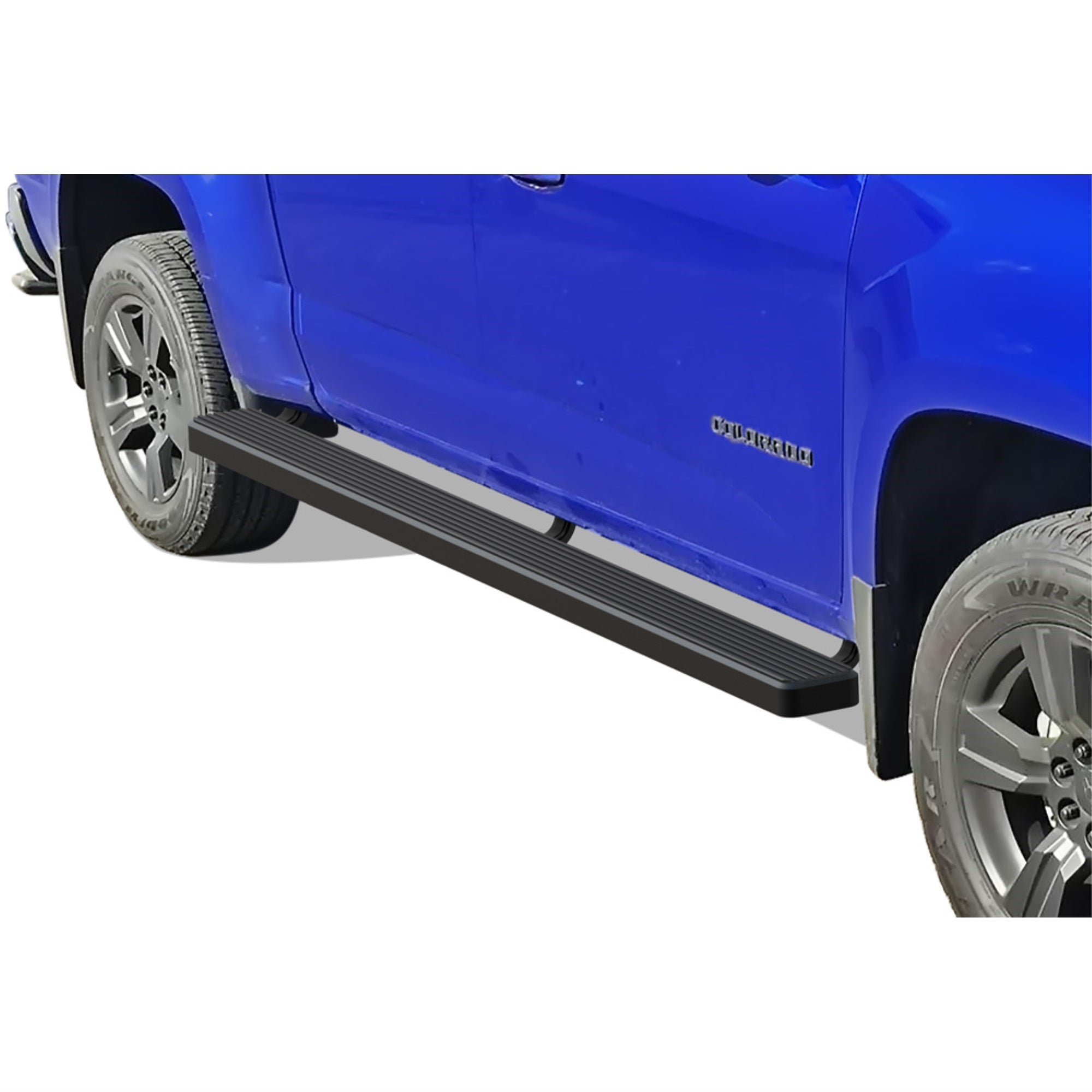 2015-2022 Chevy Colorado Crew Cab\ 2015-2022 Gmc Canyon Crew Cab 5 Ft Bed Stainless Steel With 6061 Aluminum Step Pad Black Finish 5-Inch Wheel To Wheel Side Step Istep W2W 5 Inch Ss