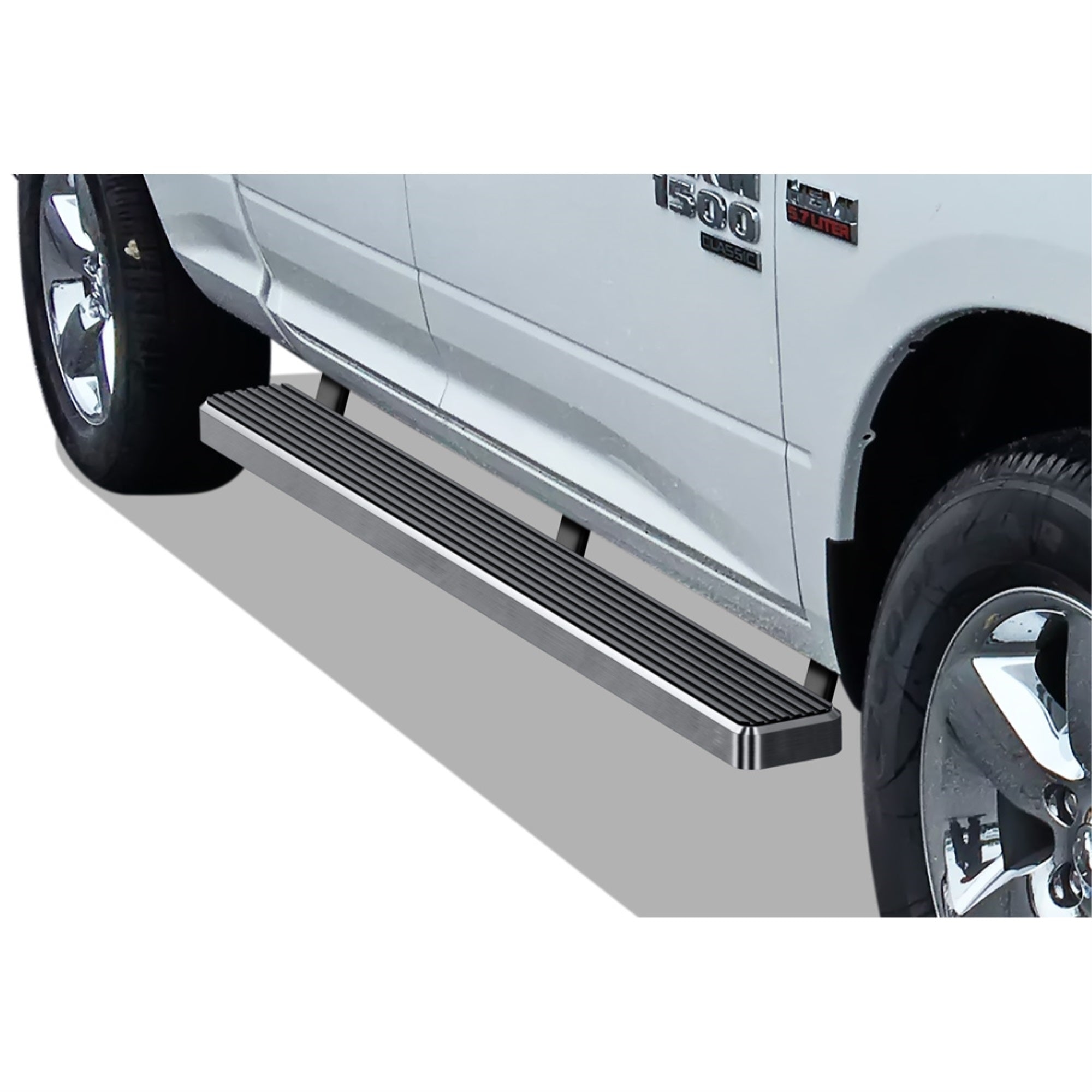 2009-2018 Dodge Ram 1500 Quad Cab (Incl. 2019-2022 Ram 1500 Classic) Stainless Steel With 6061 Aluminum Step Pad Hairline Finish 5-Inch Door To Door Side Step Istep 5 Inch Ss