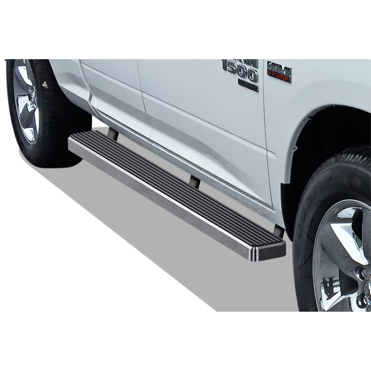 2009-2018 Dodge Ram 1500 Quad Cab (Incl. 2019-2022 Ram 1500 Classic) Stainless Steel With 6061 Aluminum Step Pad Hairline Finish 5-Inch Door To Door Side Step Istep 5 Inch Ss