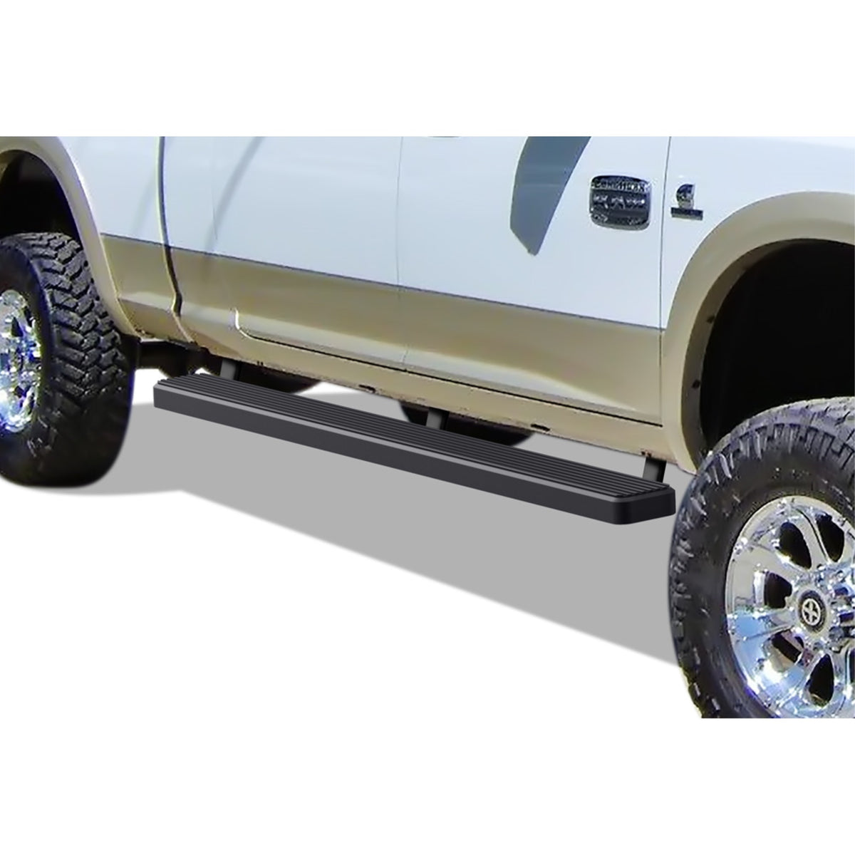 2010-2022 Dodge Ram 2500/3500 Mega Cab Stainless Steel With 6061 Aluminum Step Pad Black Finish 5-Inch Door To Door Side Step Istep 5 Inch Ss