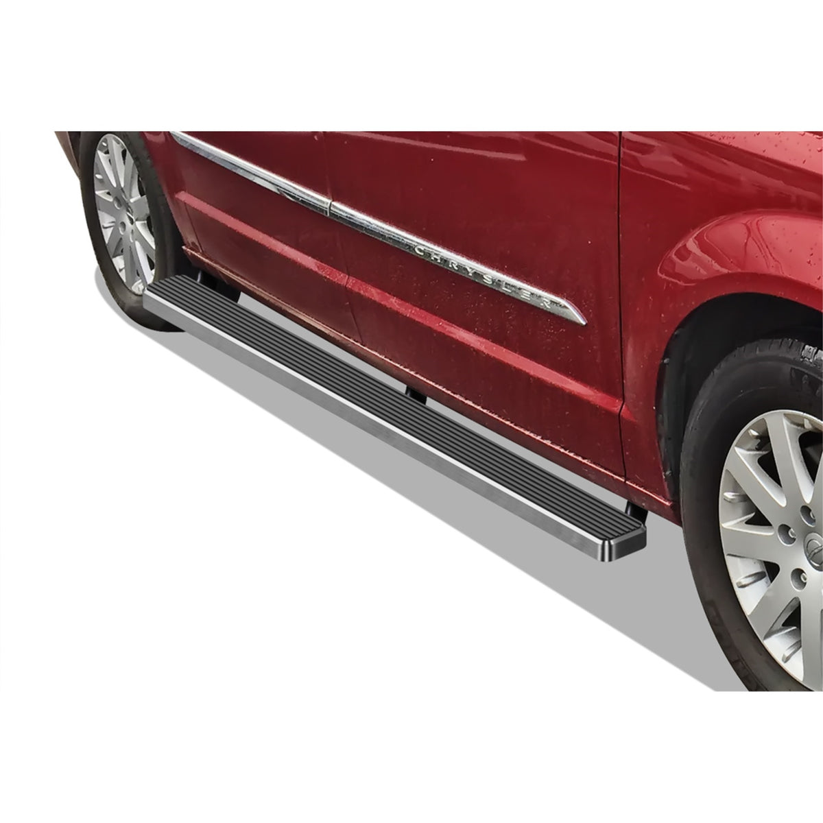 2011-2020 Dodge Grand Caravan\ 2011-2016 Chrysler Town & Country Stainless Steel With 6061 Aluminum Step Pad Hairline Finish 5-Inch Door To Door Side Step Istep 5 Inch Ss