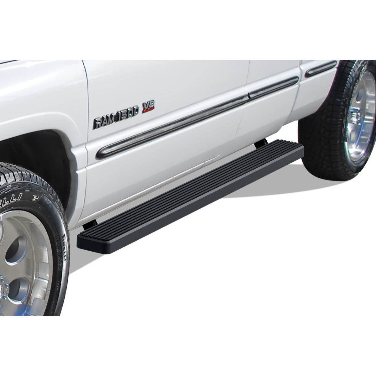 1994-2001 Dodge Ram 1500 Club Cab\ 1994-2002 Dodge Ram 2500/3500 Club Cab\ 1998-2001 Dodge Ram 1500 Quad Cab (Excl. 02 Body Style Sold In 2001)\ 1998-2002 Dodge Ram 2500/3500 Quad Cab 6061 Aircraft Aluminum Black Finishing 5 Inch Door To Door