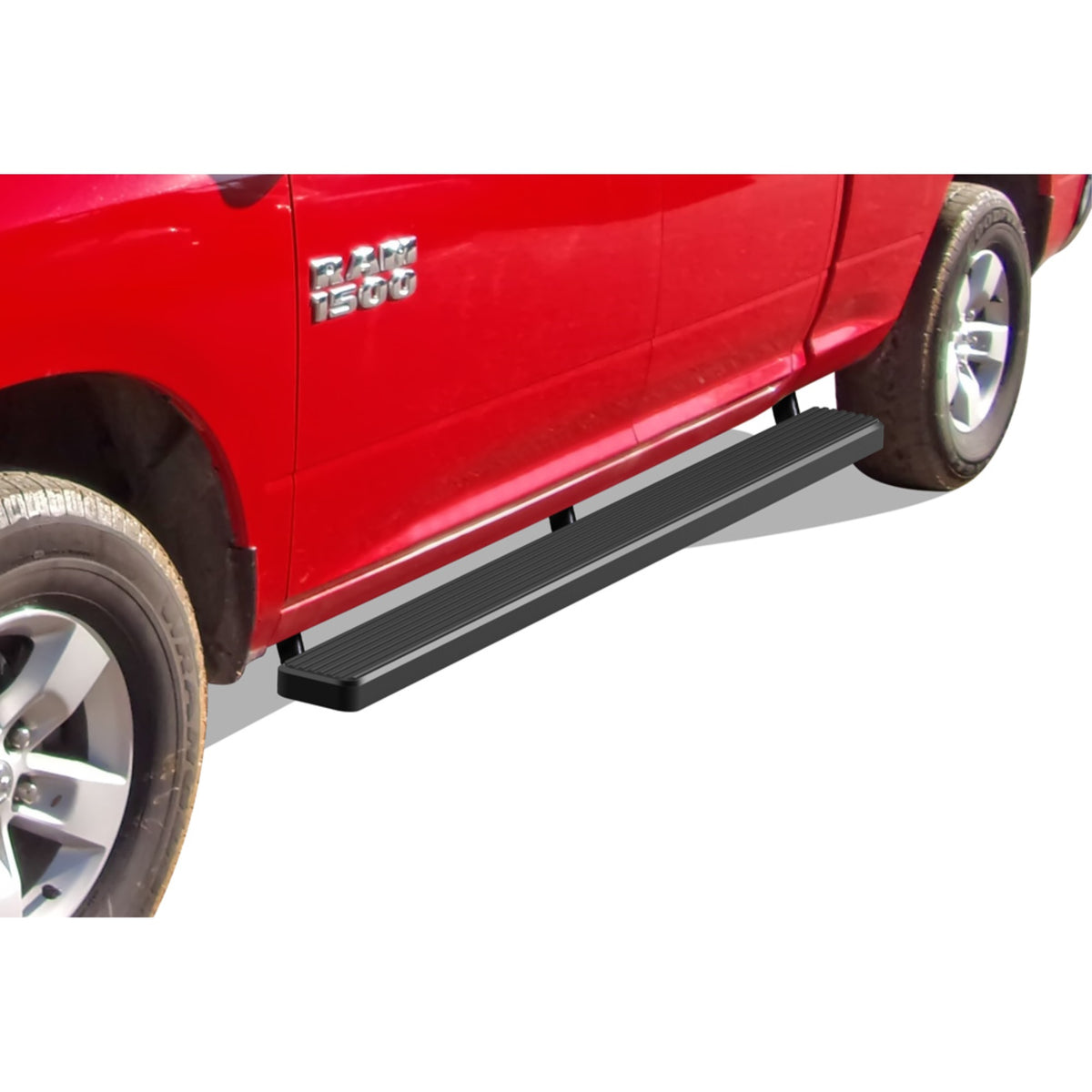 2009-2018 Dodge Ram 1500 Quad Cab (Incl. 2019-2022 Ram 1500 Classic) Stainless Steel With 6061 Aluminum Step Pad Black Finish 6-Inch Door To Door Side Step Istep 6 Inch Ss