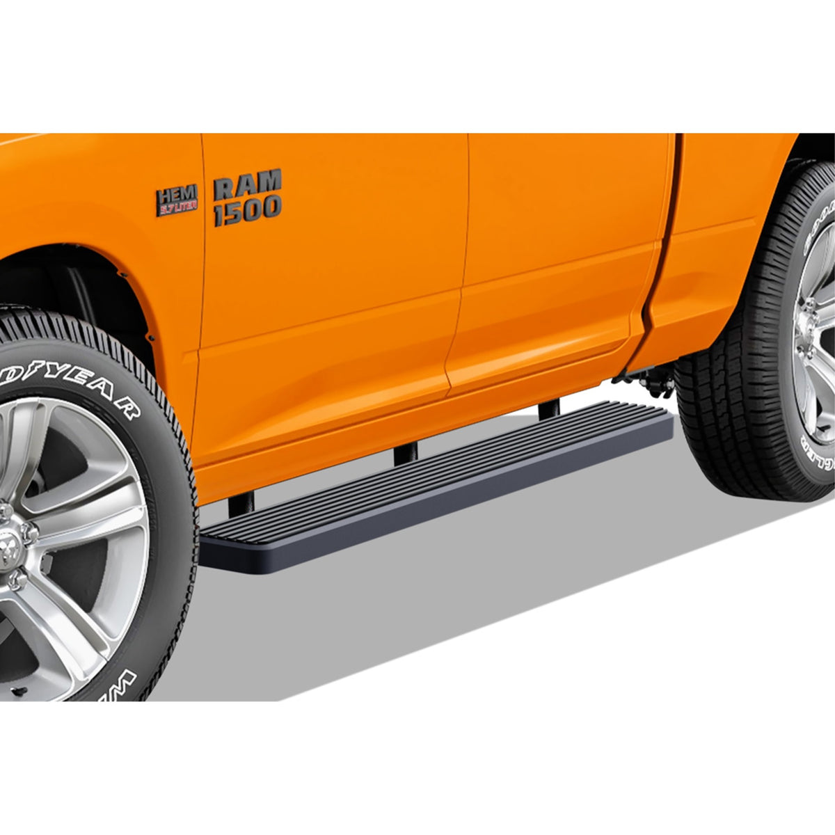 2009-2018 Dodge Ram 1500 Crew Cab (Incl. 19-20 Ram 1500 Classic)\ 2010-2021 Dodge Ram 2500/3500/4500/5500 Crew Cab|(Excl. Chassis Cab With Diesel Models) 6061 Aircraft Aluminum Black Finishing 6 Inch Door To Door