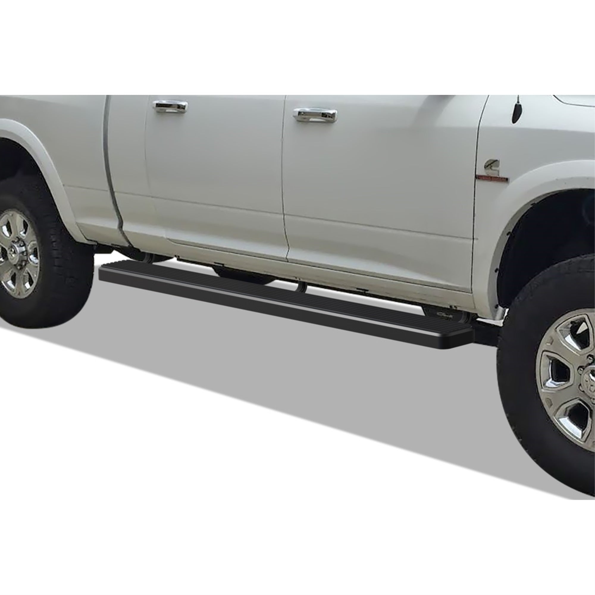 2010-2021 Dodge Ram 2500/3500 Mega Cab Stainless Steel With 6061 Aluminum Step Pad Black Finish 6-Inch Door To Door Side Step Istep 6 Inch Ss