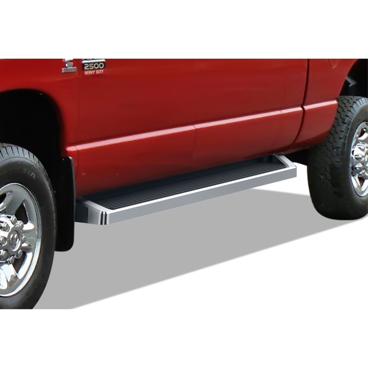 2006-2008 Dodge Ram 1500 Mega Cab\ 2006-2009 Dodge Ram 2500/3500 Mega Cab 6061 Aircraft Aluminum Polish Finish 6-Inch Irunning Board Door To Door Side Step Irunning Board
