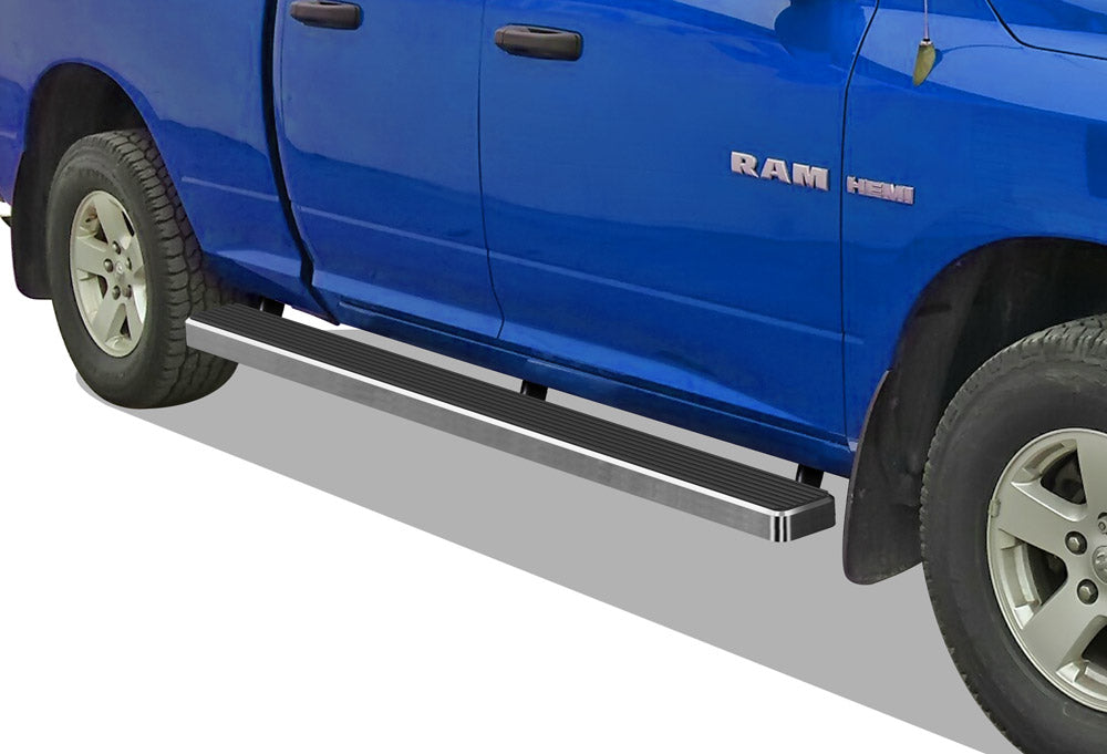 2009-2018 Dodge Ram 1500 Crew Cab/2010-2018 Dodge Ram 2500/3500/4500/5500 Crew Cab/6.5Ft Long Bed/ (W2W, Bracket+ Hardware) 6061 Aircraft Aluminum Hairline Finishing Istep W2W 5 Inch  Sidestep