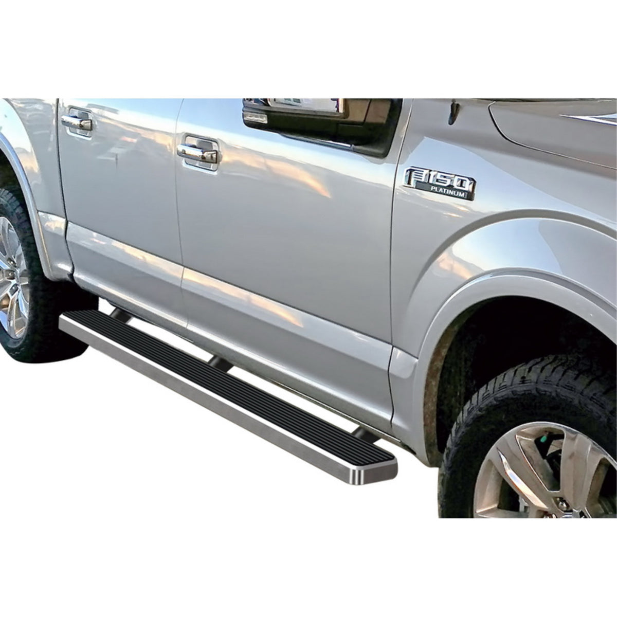 2015-2021 Ford F-150 Supercrew Cab\ 2017-2021 Ford F-250/F-350/F-450/F-550 Supercrew Cab 6061 Aircraft Aluminum Hairline Finishing 5 Inch Door To Door