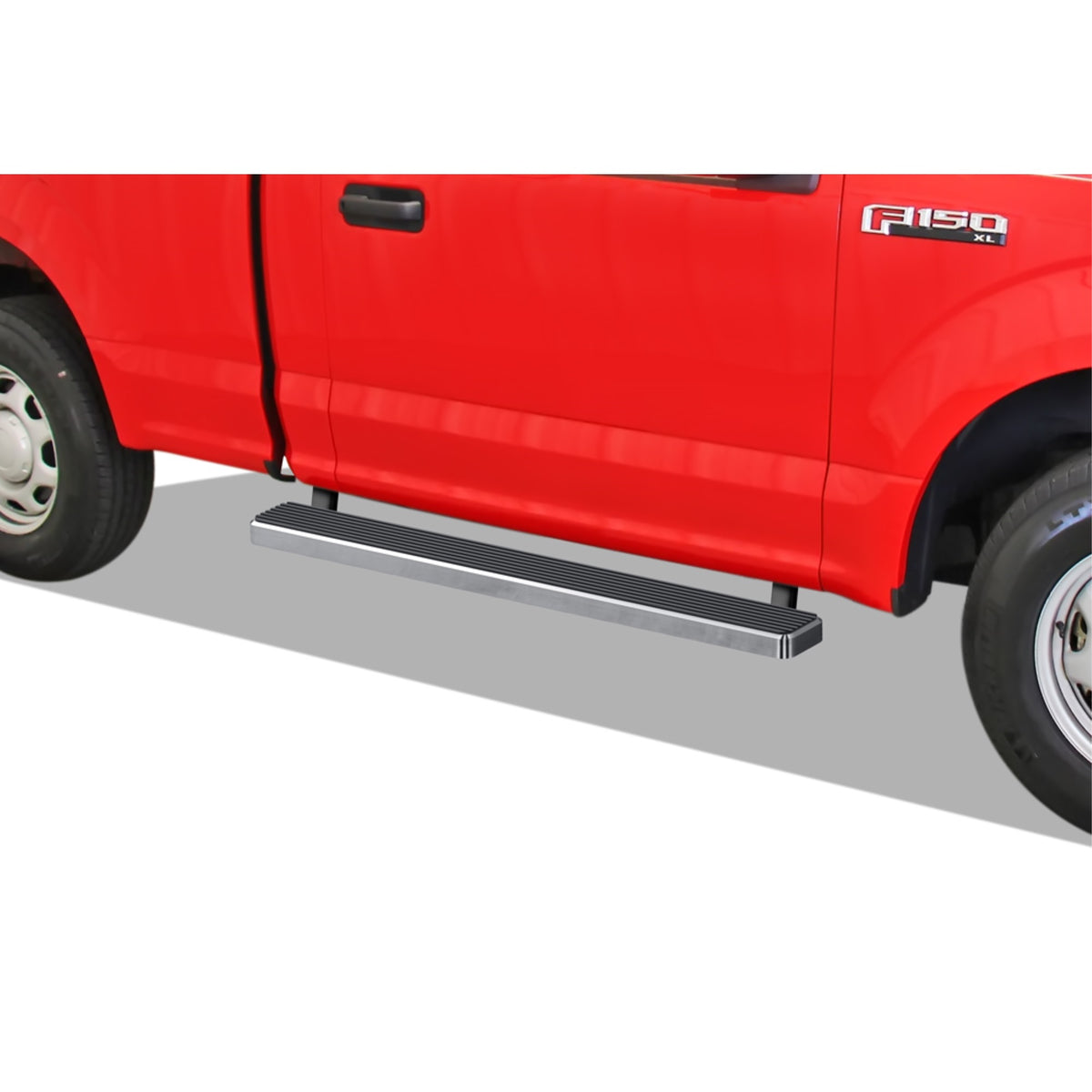 2015-2022 Ford F-150 Regular Cab (Excl. 2022 F150 Lighting Ev)\ 2017-2022 Ford F-250/F-350/F-450/F-550 Super Duty Regular Cab Stainless Steel With 6061 Aluminum Step Pad Hairline Finish 5-Inch Door To Door Side Step Istep 5 Inch Ss