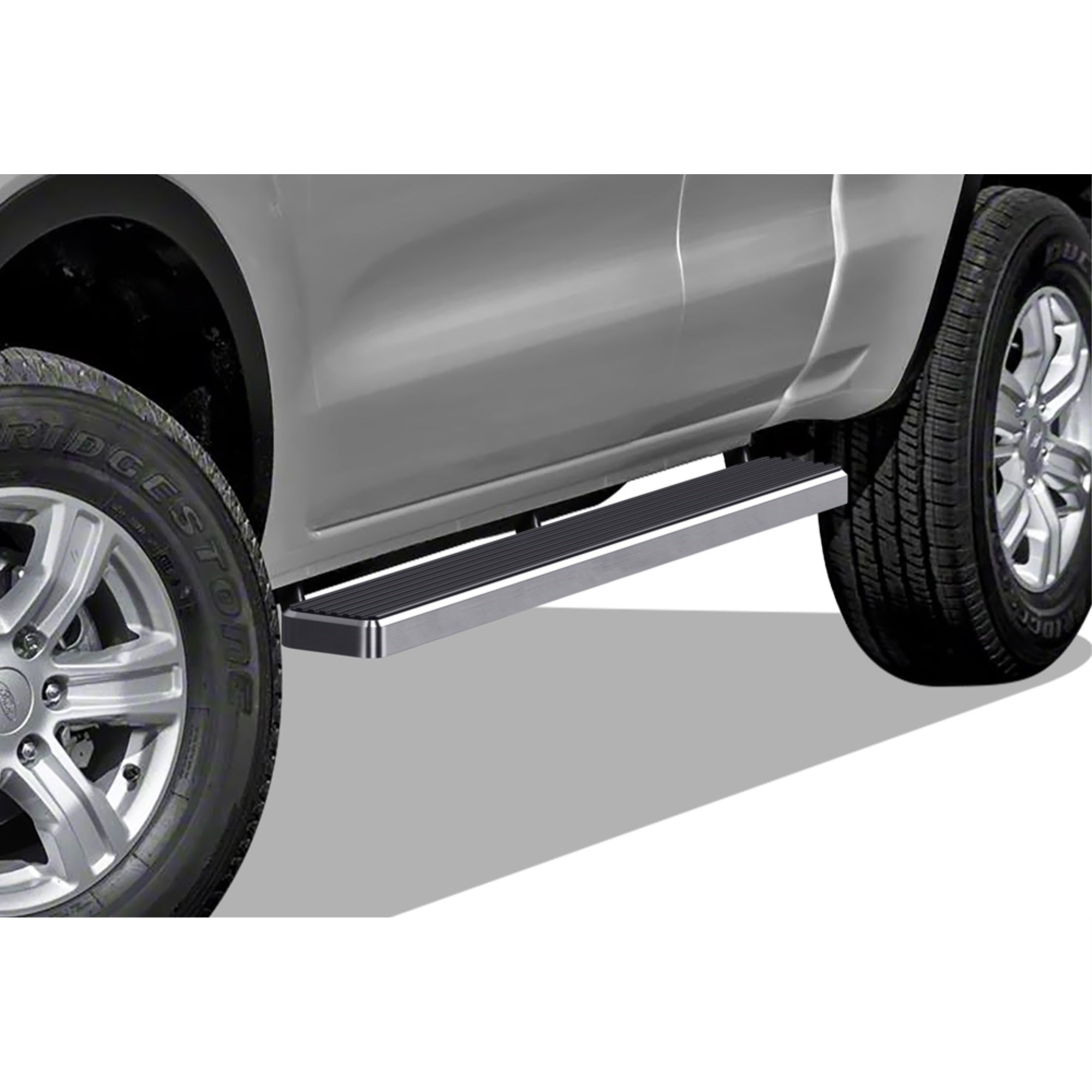 2019-2022 Ford Ranger Super Cab (With 2 Full Size Doors And 2 Suicide Doors) Stainless Steel With 6061 Aluminum Step Pad Hairline Finish 5-Inch Door To Door Side Step Istep 5 Inch Ss