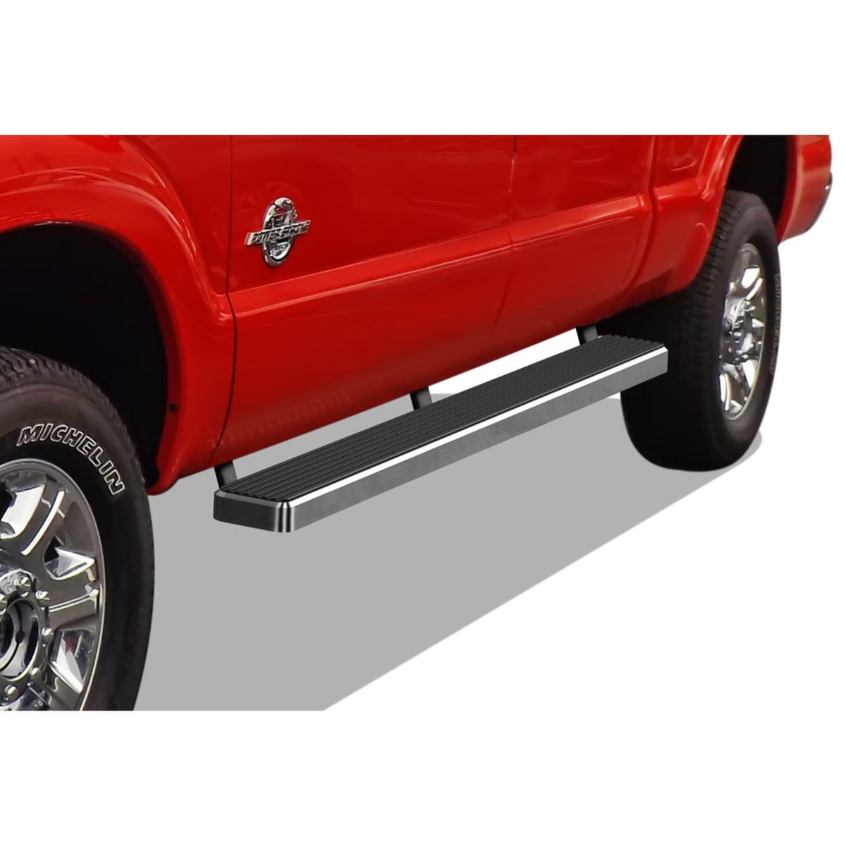 1999-2016 Ford F-250/F-350/F-450/F-550 Super Duty Crew Cab Stainless Steel With 6061 Aluminum Step Pad Hairline Finish 5-Inch Door To Door Side Step Istep 5 Inch Ss
