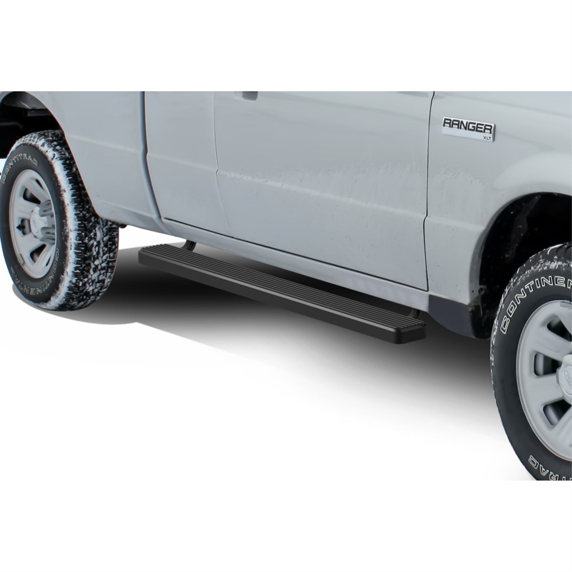 1999-2011 Ford Ranger Supercab 4-Door\ 1999-2011 Ford Ranger 'Edge' Supercab 4-Door\ 1999-2011 Mazda B-Series Supercab 4-Door Stainless Steel With 6061 Aluminum Step Pad Black Finish 5-Inch Door To Door Side Step Istep 5 Inch Ss