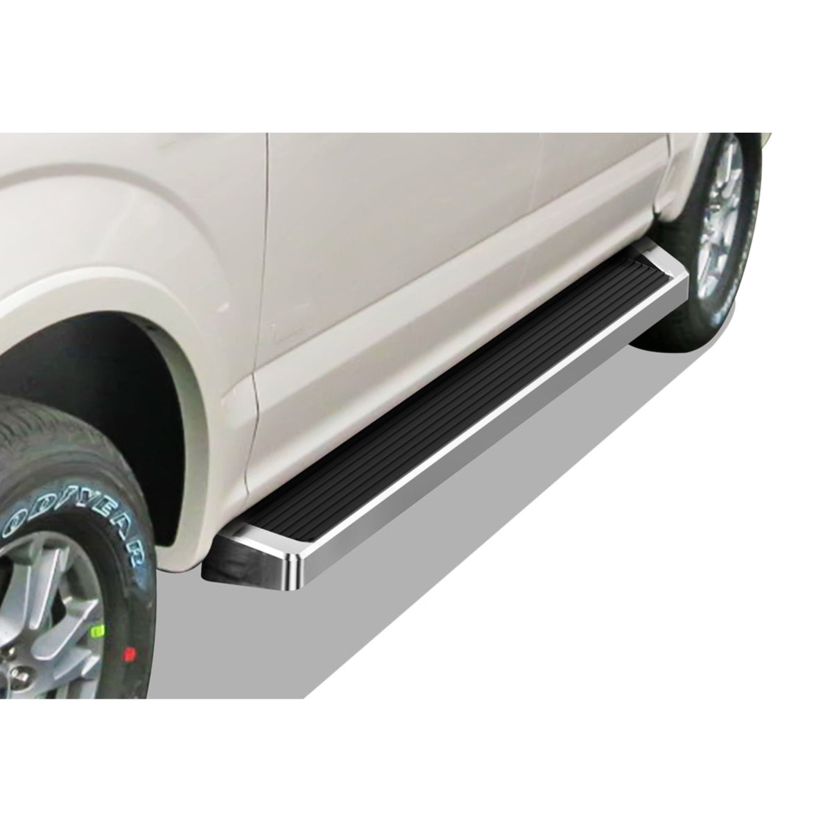 2015-2021 Ford F-150 Supercrew Cab \ 2017-2021 Ford F-250/F-350/F-450/F-550 Super Duty Crew Cab 6061 Aircraft Aluminum Polish Finishing 6 Inch Irunning Board Door To Door