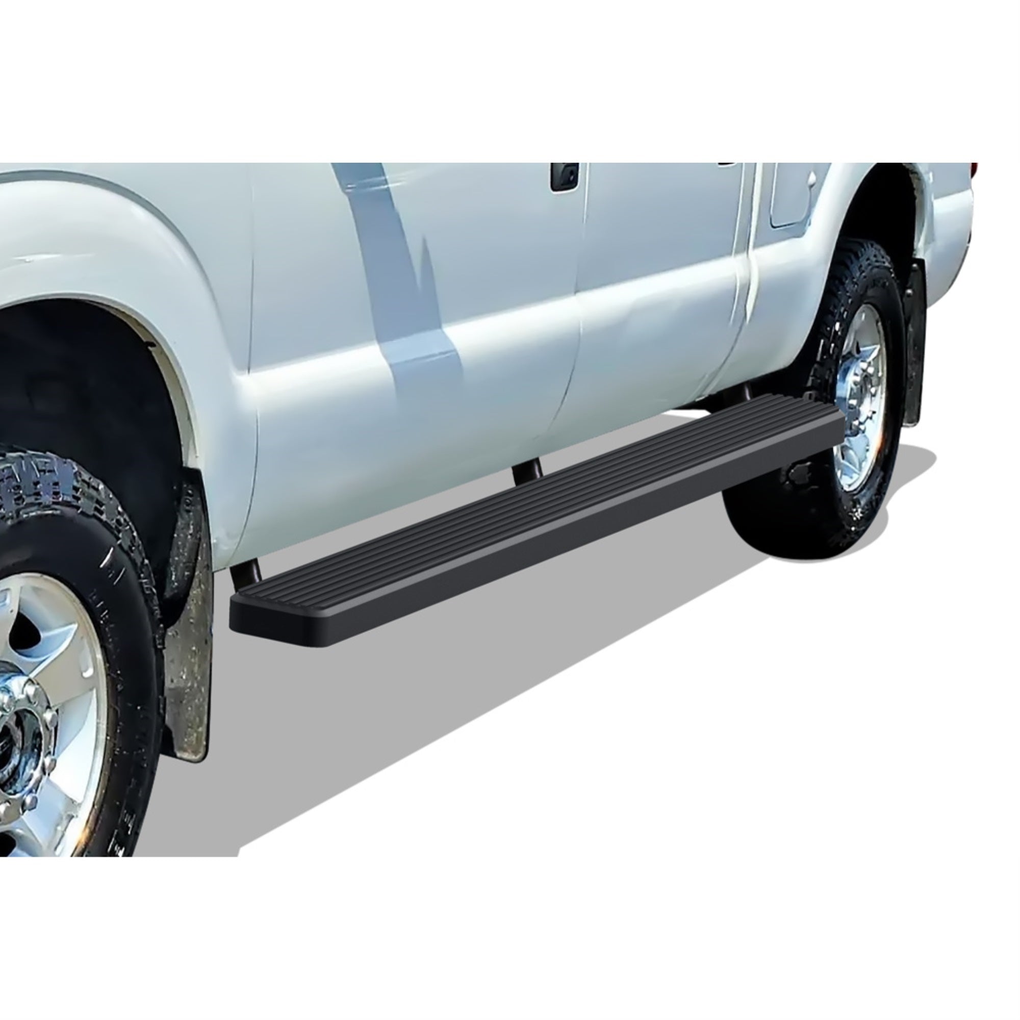 1999-2016 Ford F-250/F-350/F-450/F-550 Super Duty Crew Cab 5.5 Ft Bed 6061 Aircraft Aluminum Black Finish 6-Inch Wheel To Wheel Side Step Istep W2W 6 Inch